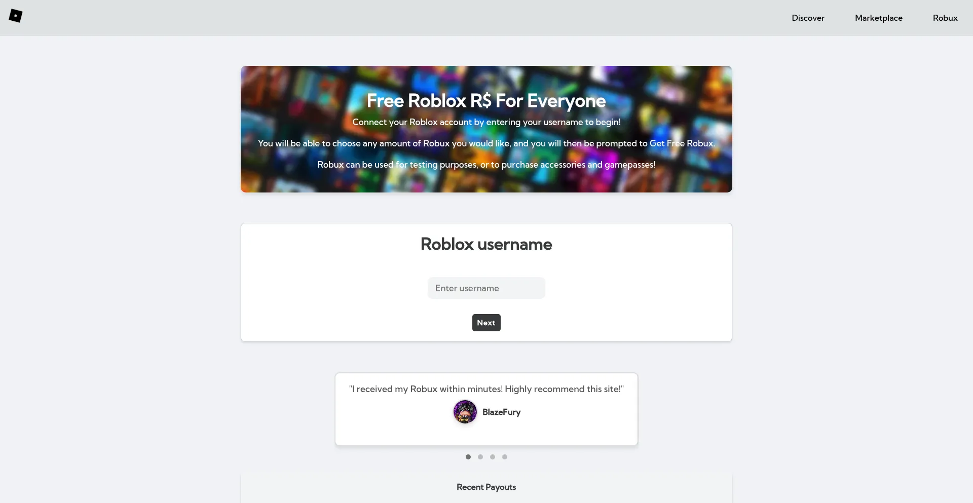 Website screenshot of Ubiro.netlify.app