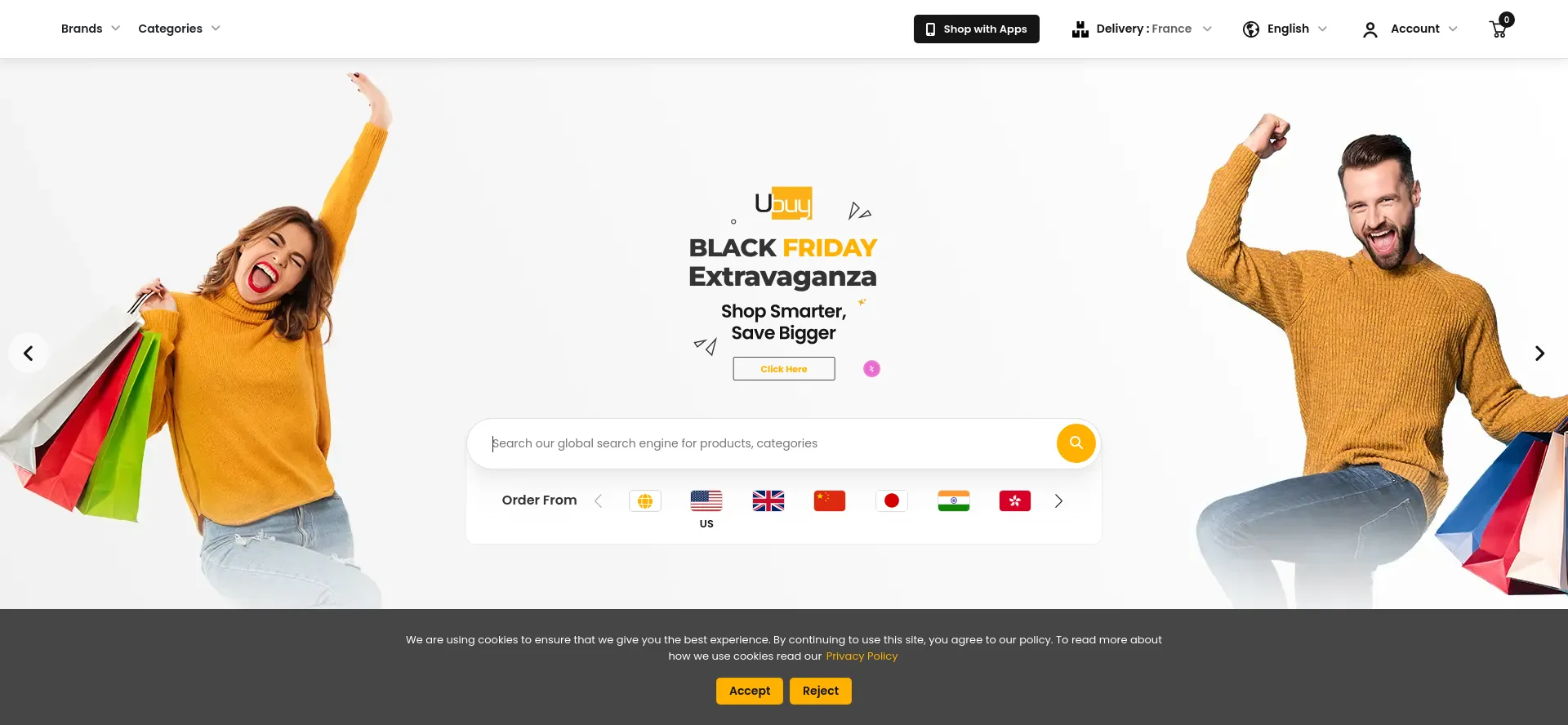 Website screenshot of Ubuy.fr