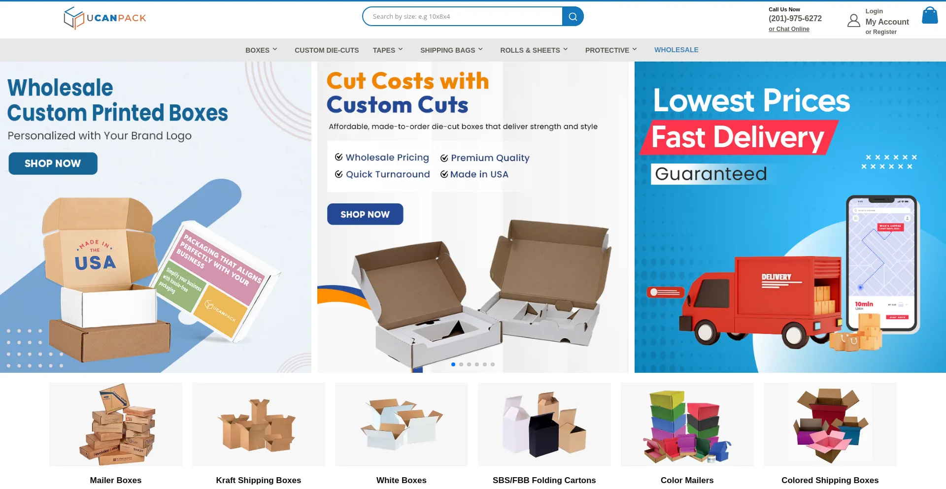 Website screenshot of Ucanpack.com