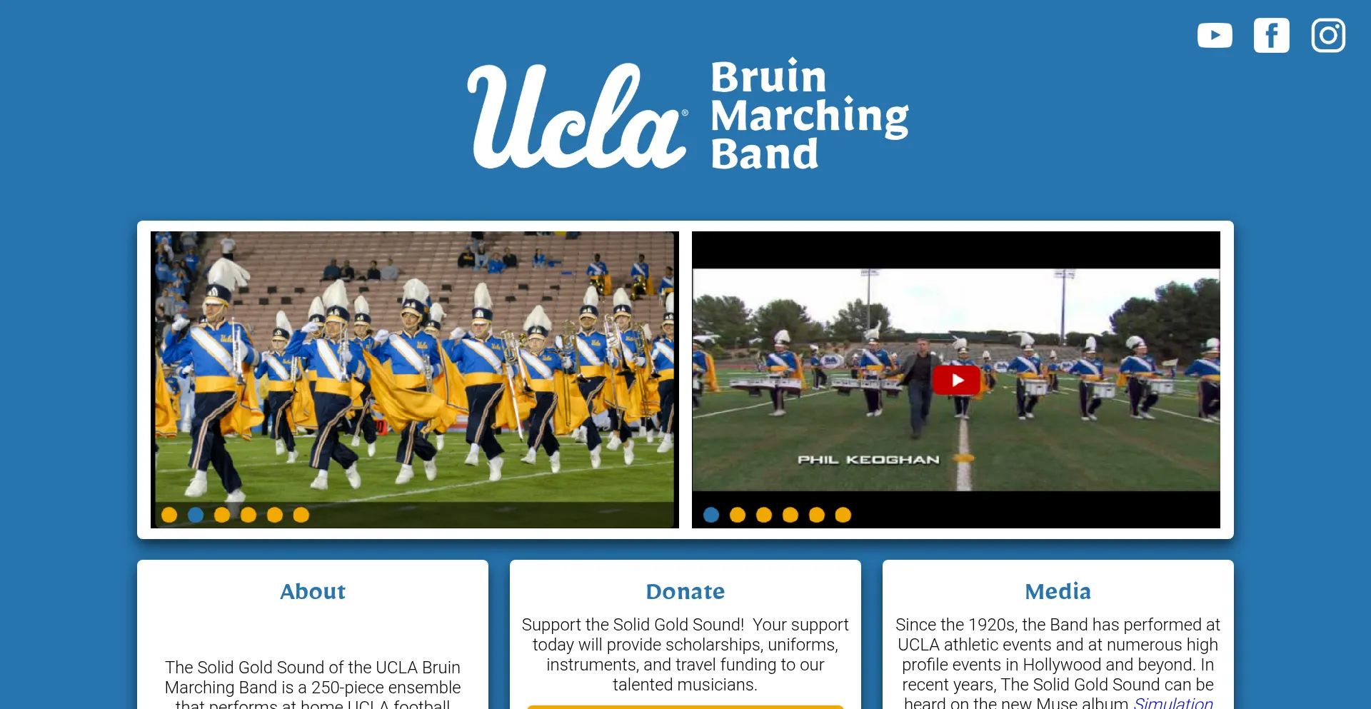 Website screenshot of Uclaband.com