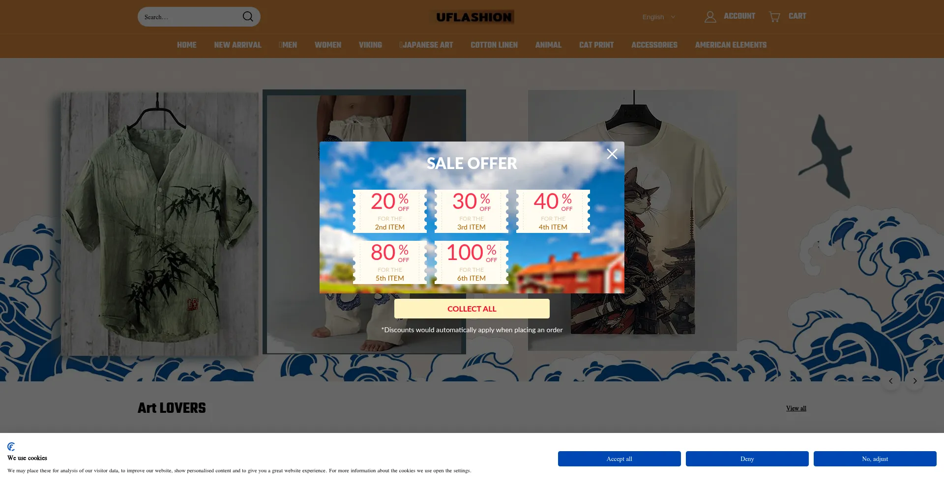 Website screenshot of Uflashion.com