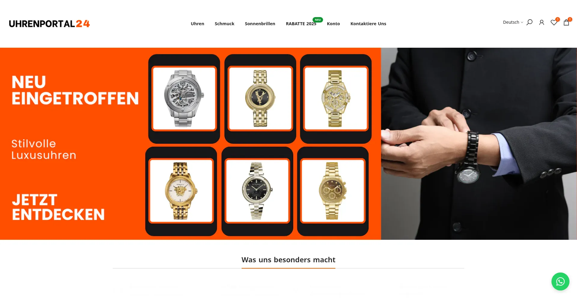 Website screenshot of Uhrenportal24.de