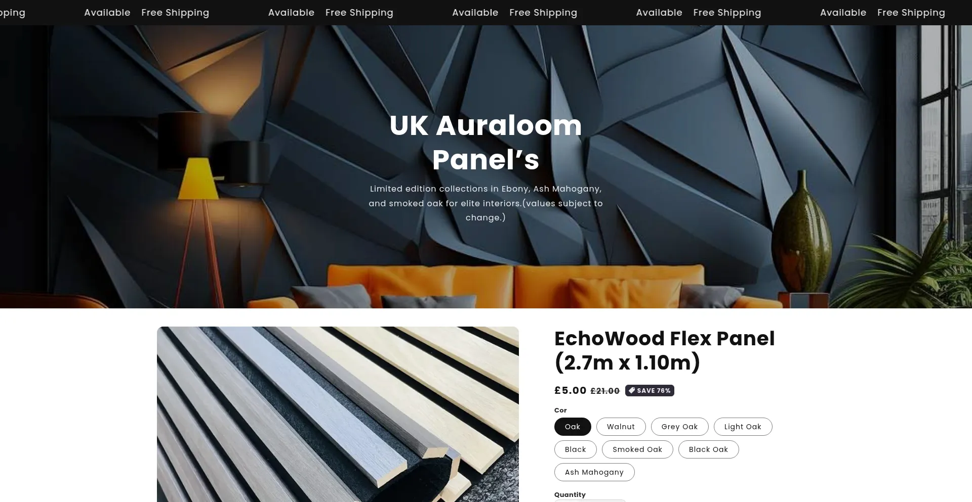 Website screenshot of Ukauraloompanels.com