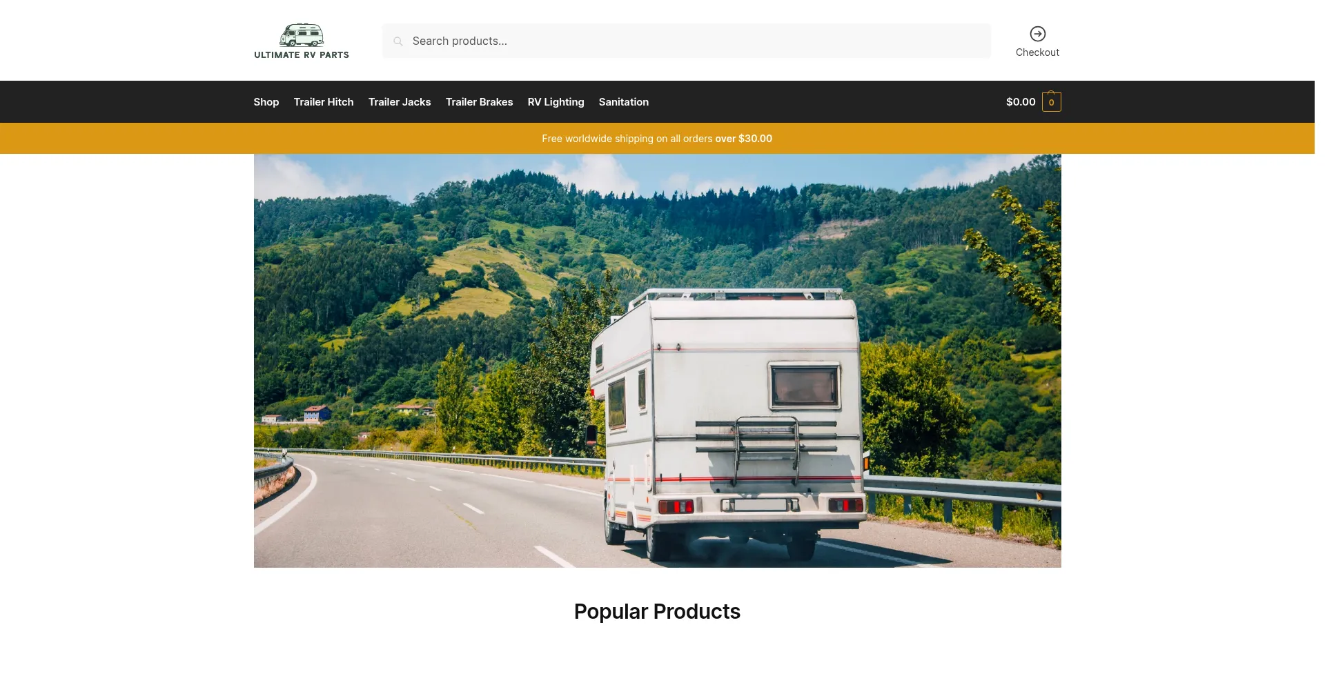 Website screenshot of Ultimatervparts.com