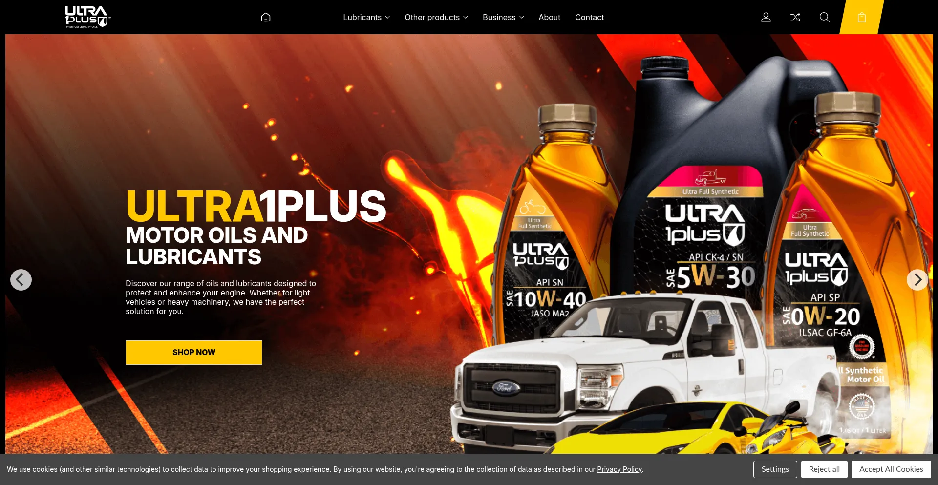 Website screenshot of Ultra1plus.com