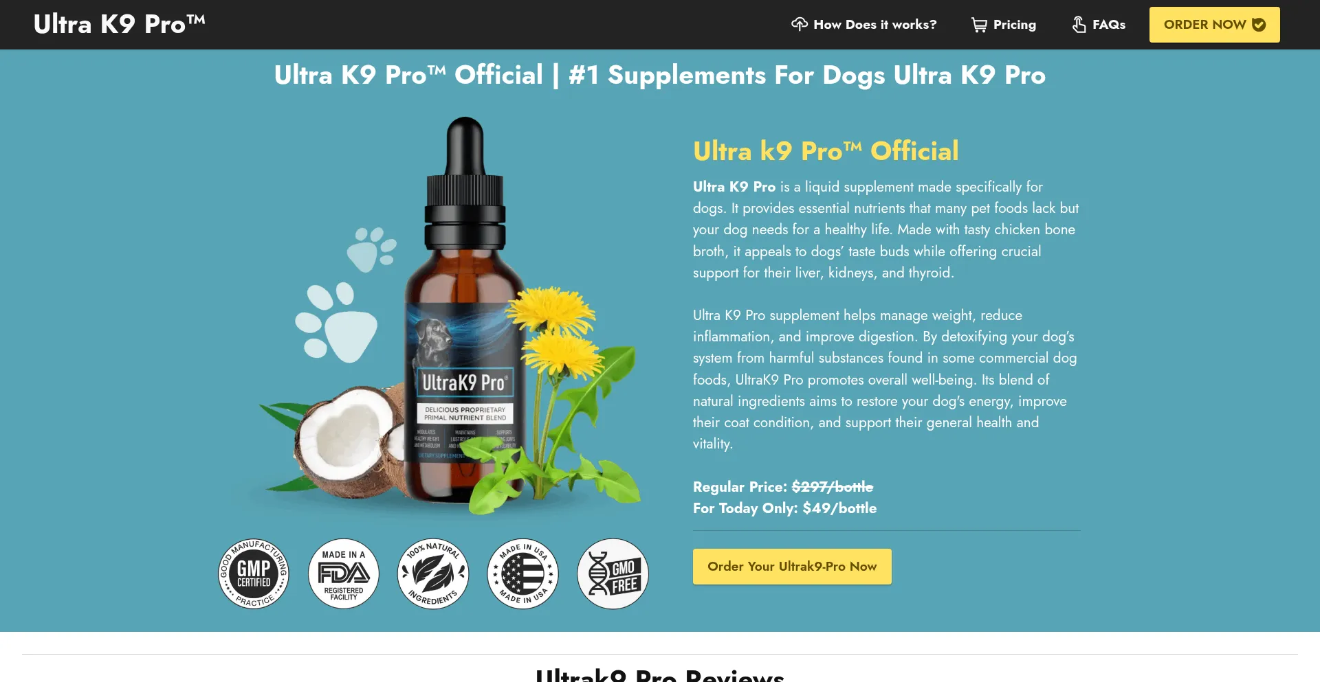 Website screenshot of Ultra--k9.pro