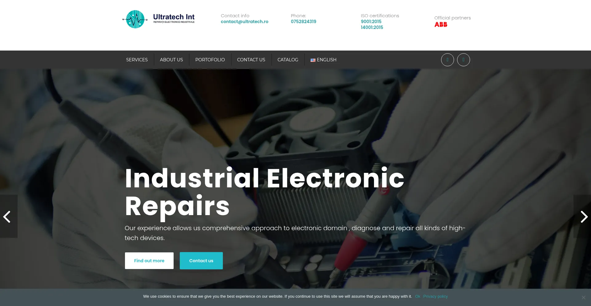 Website screenshot of Ultratech.ro