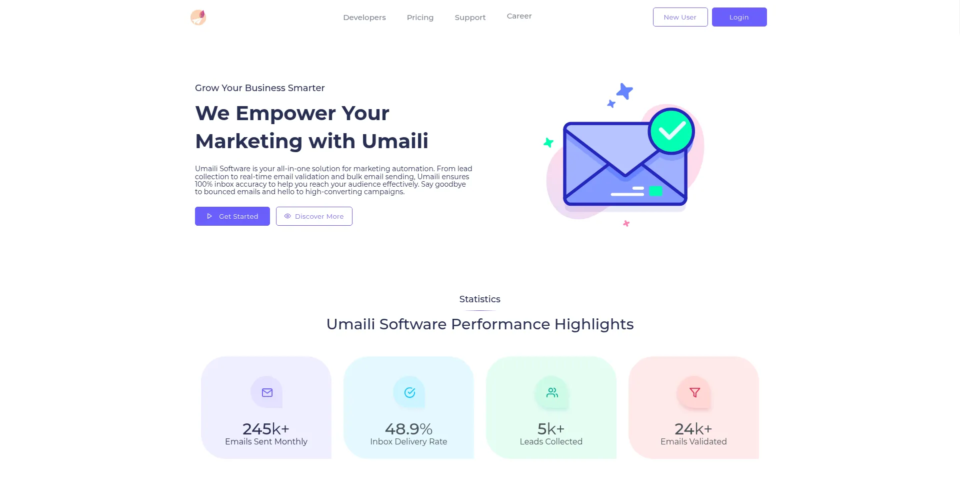 Website screenshot of Umaili.com