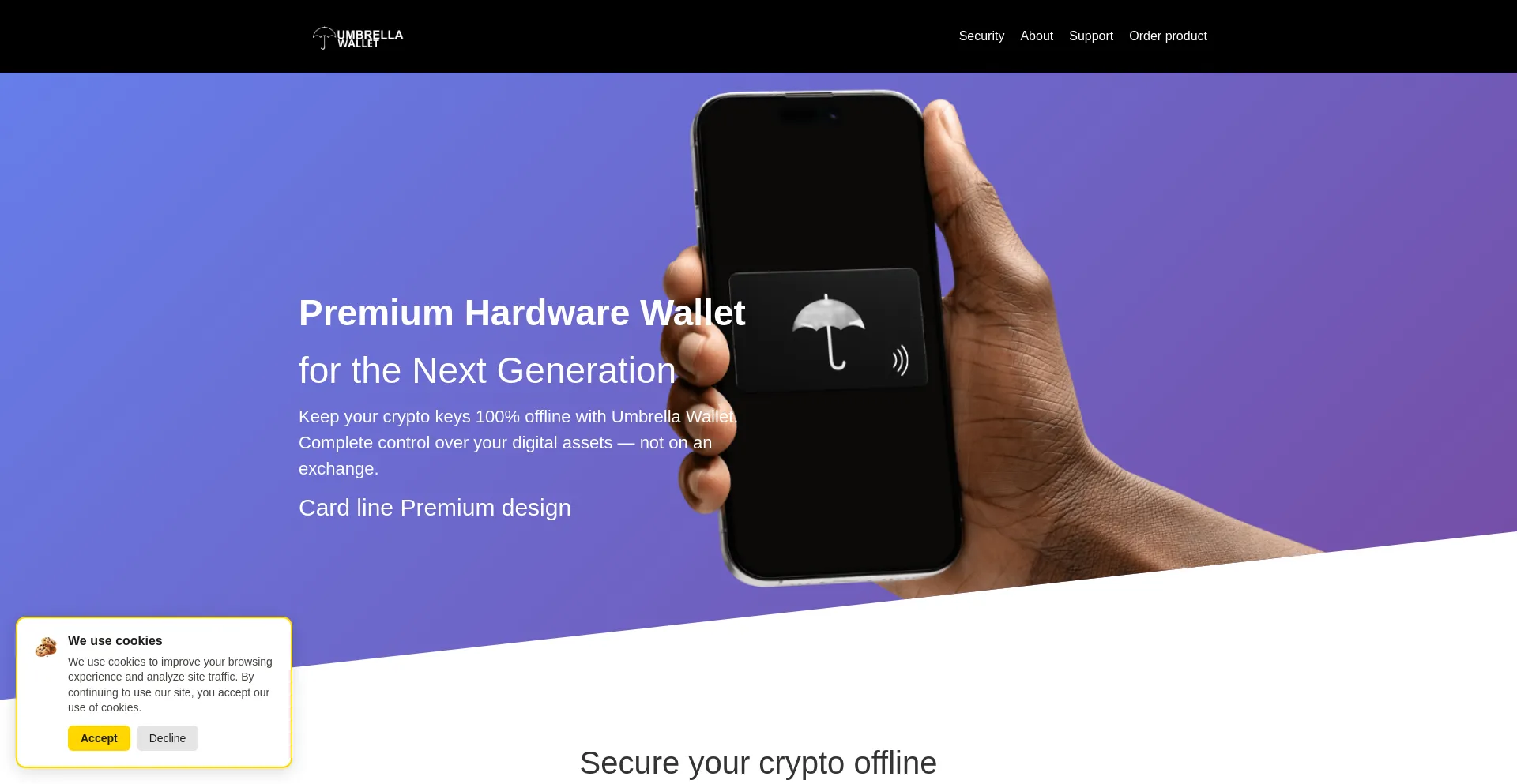 Website screenshot of Umbwallet.com