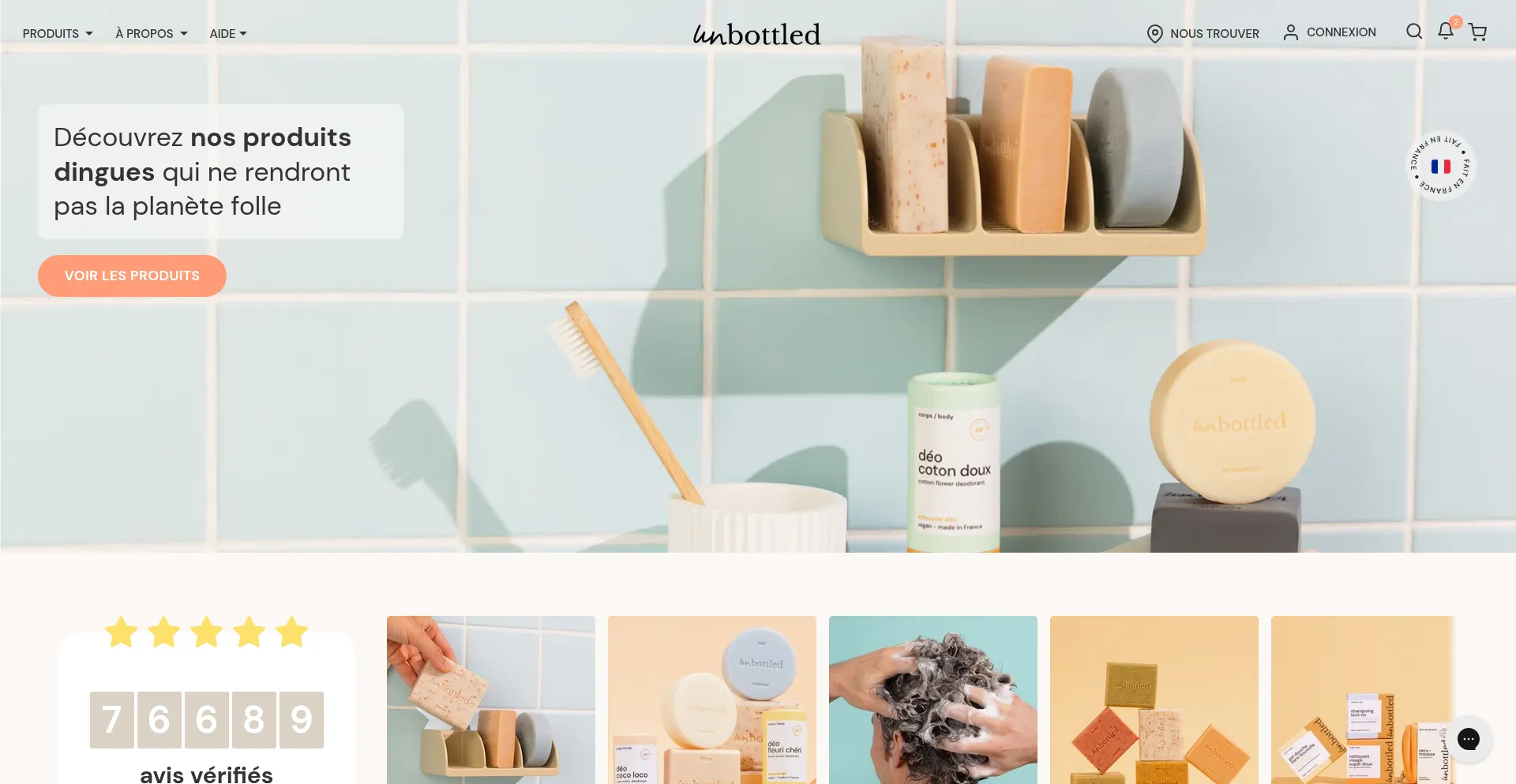 Website screenshot of Unbottled.co
