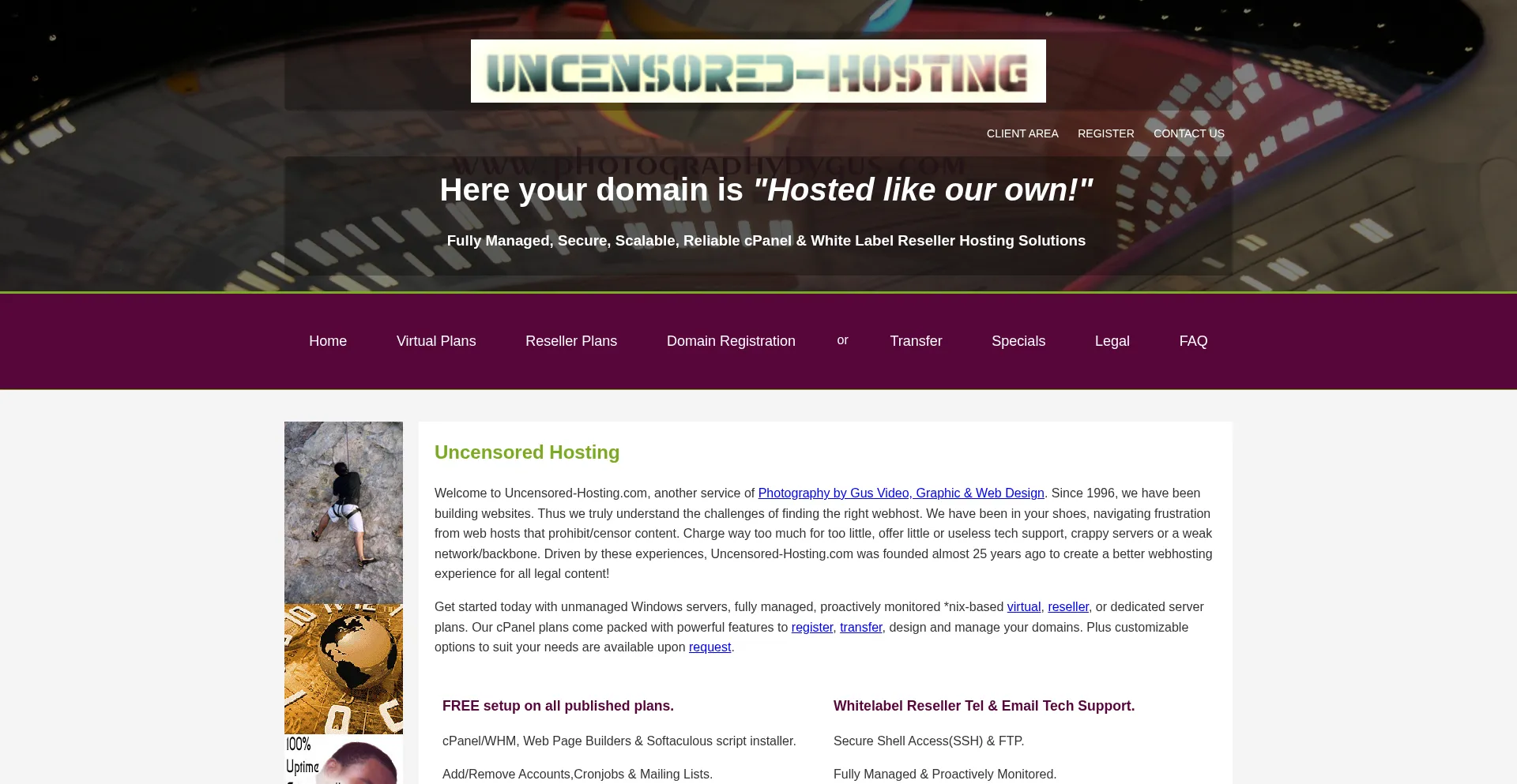 Uncensored-hosting.com Screenshot