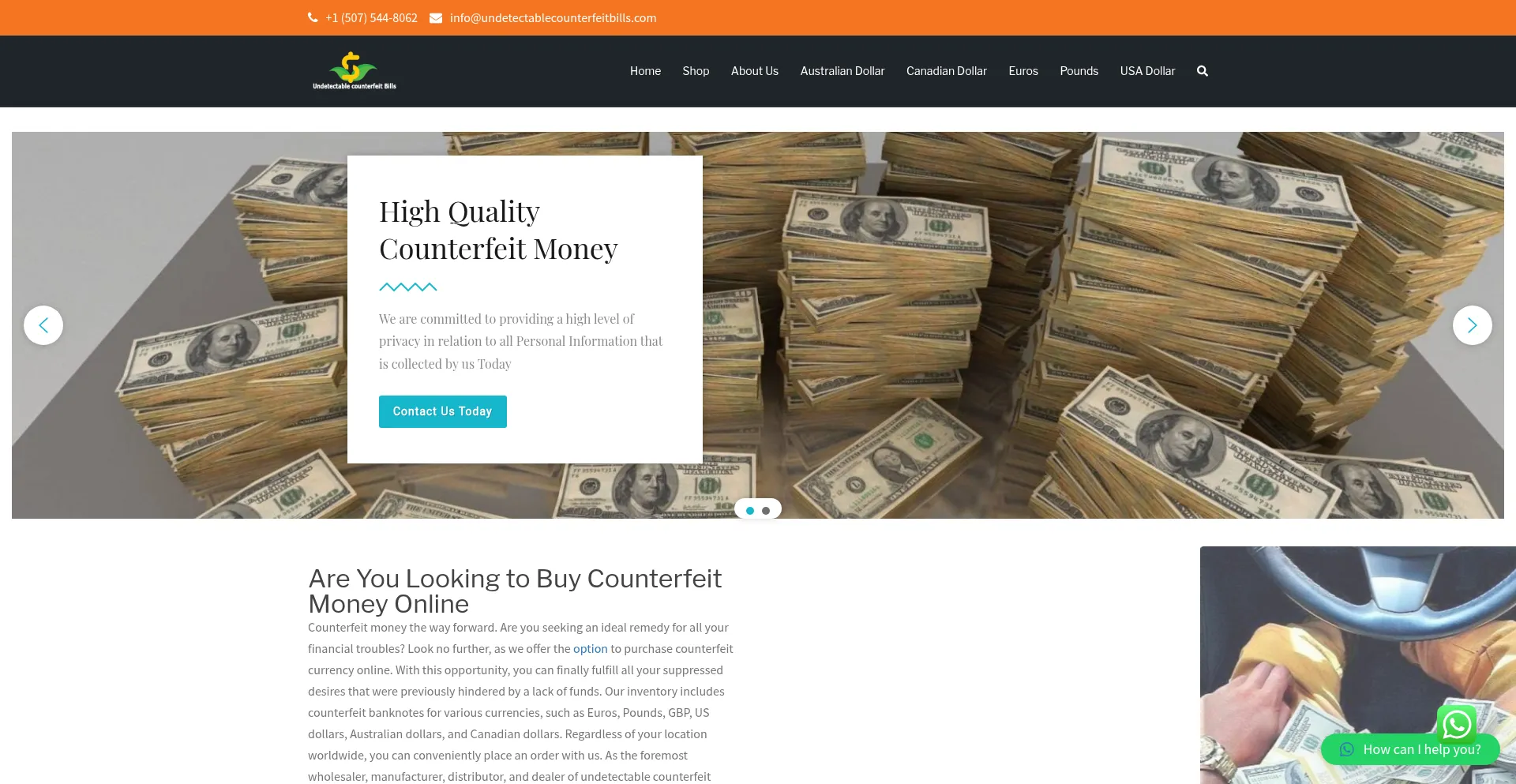 ¿És Seguro y Confiable Undetectablecounterfeitbills.com?