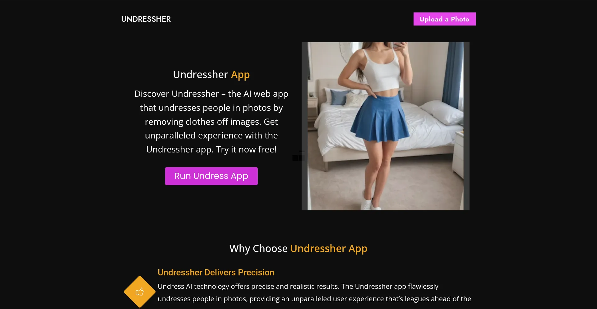 Website screenshot of Undressher.net