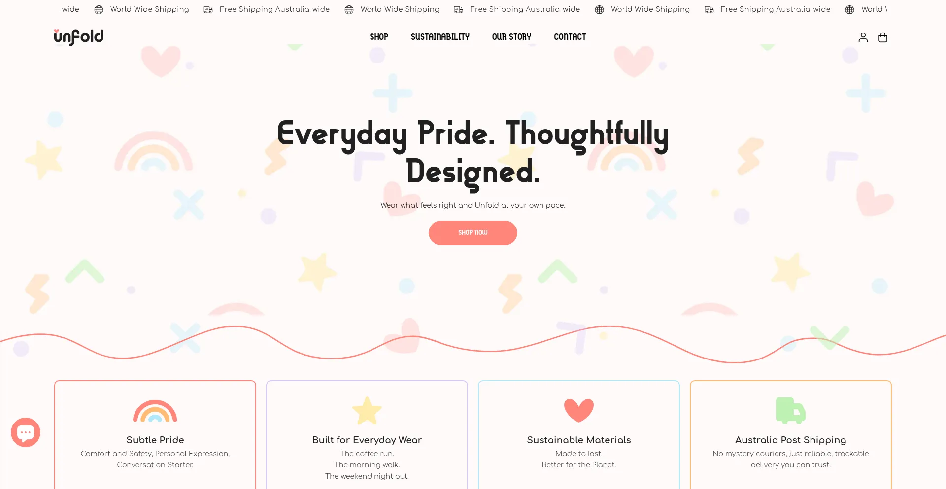 Website screenshot of Unfoldcollective.com.au