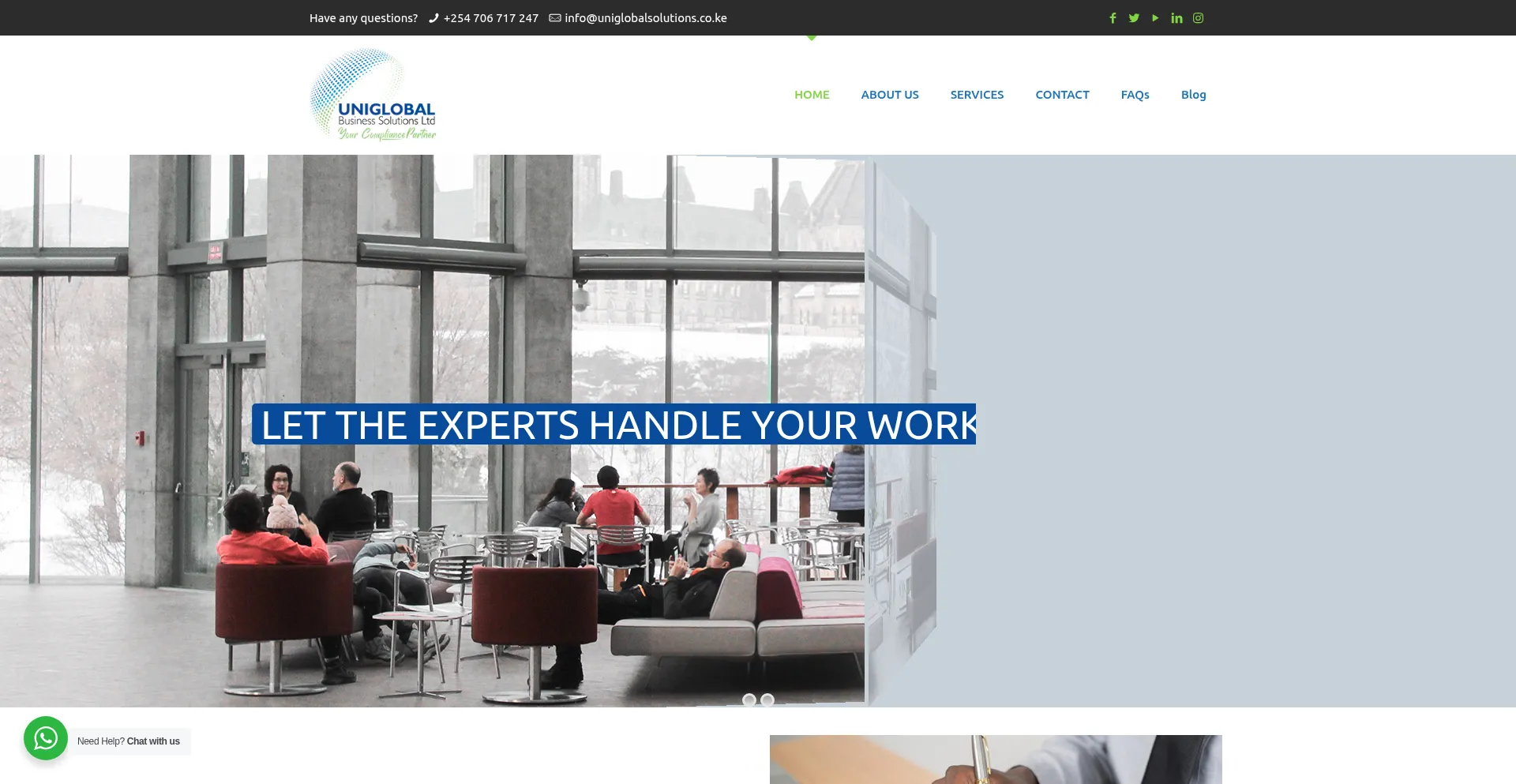Website screenshot of Uniglobalsolutions.co.ke