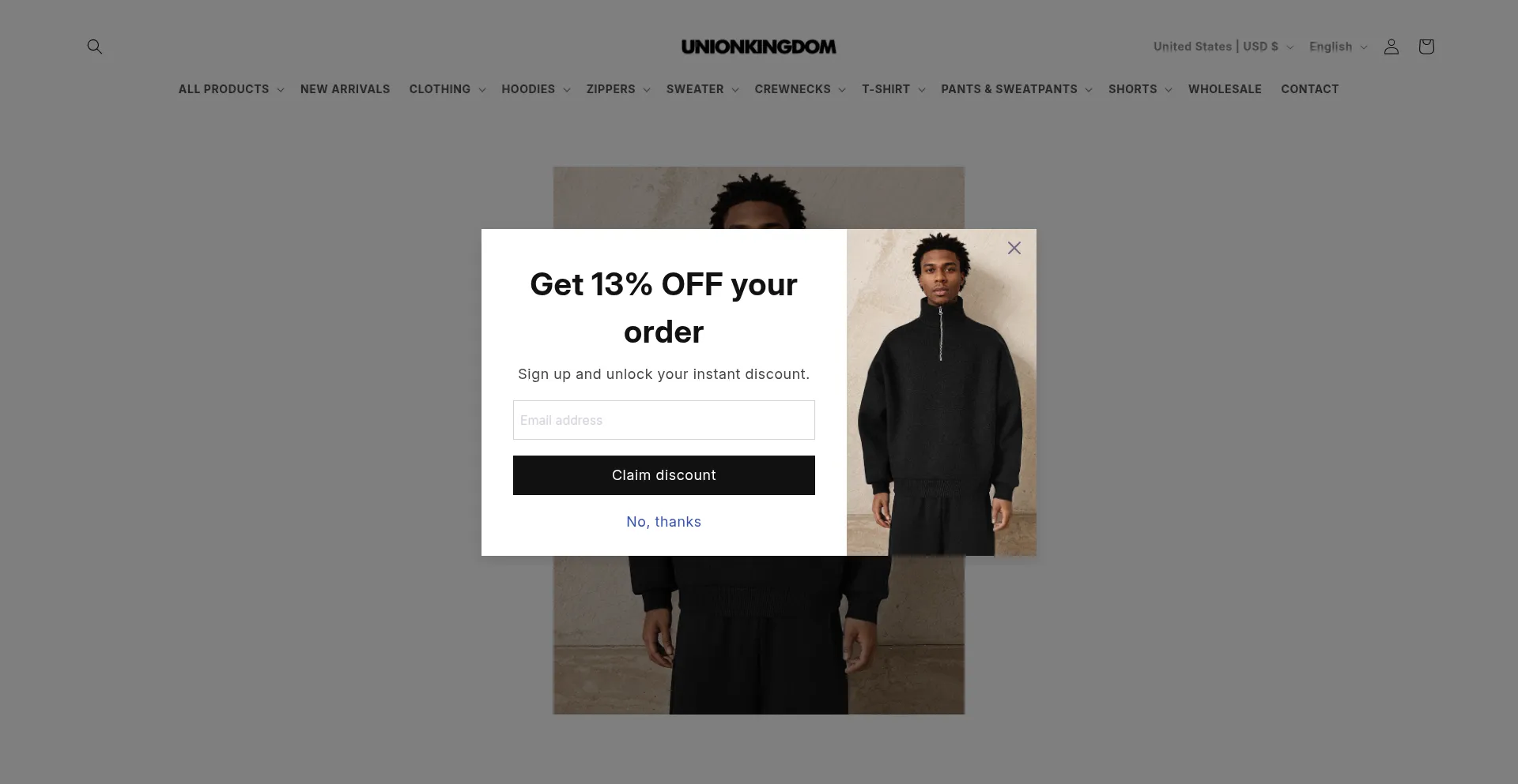 Website screenshot of Unionkingdomclo.com