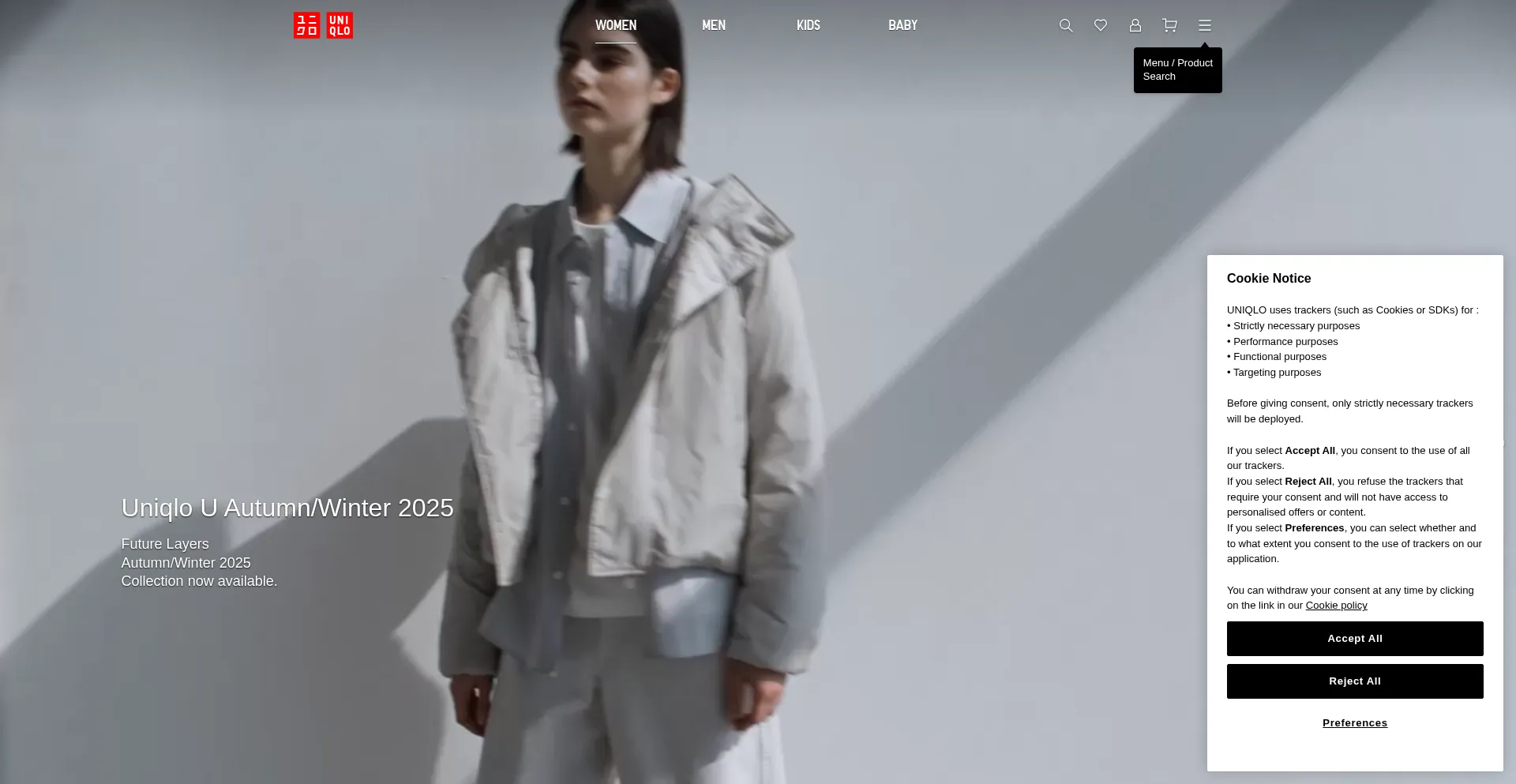 Uniqlo.eu Screenshot
