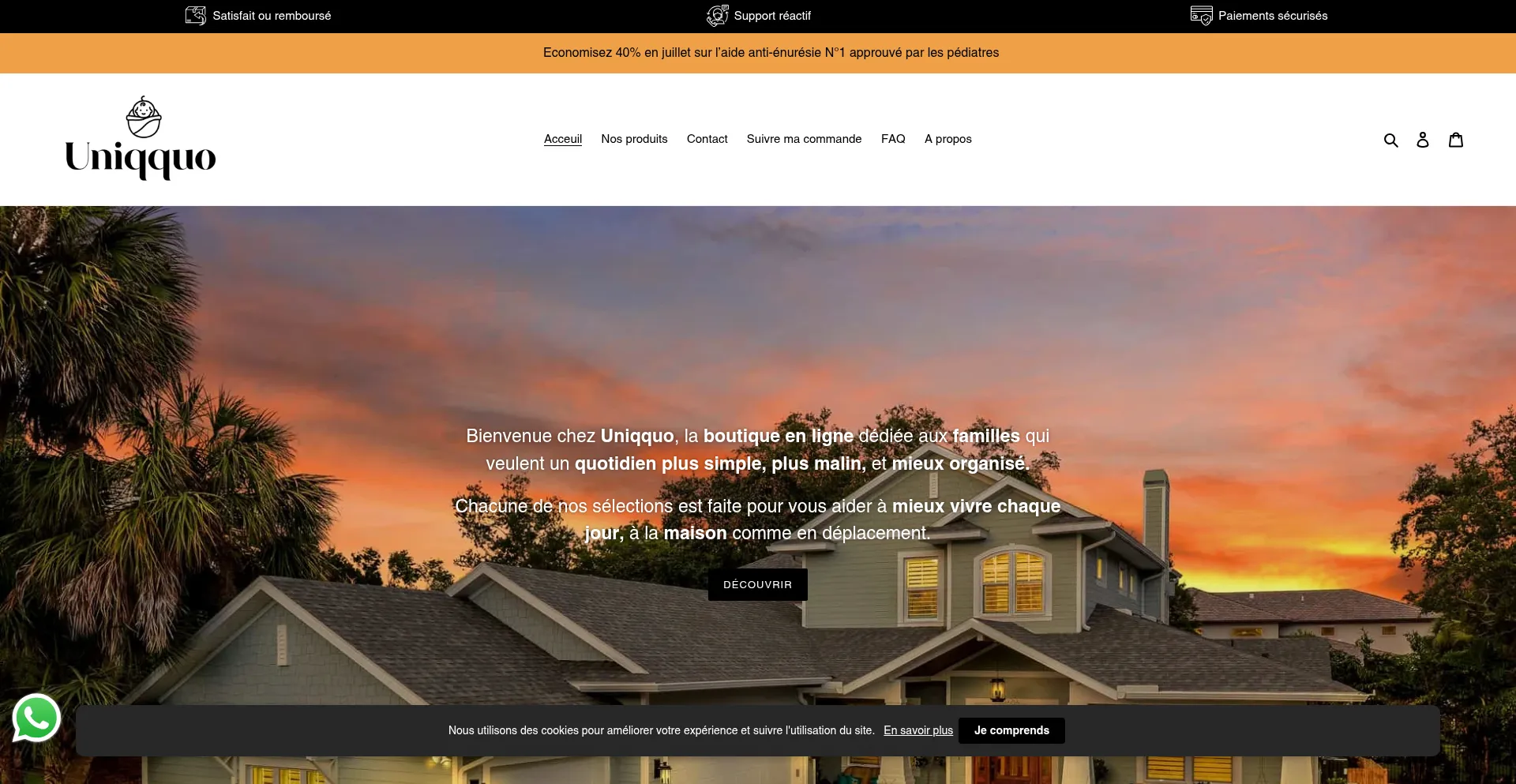 Website screenshot of Uniqquo.com