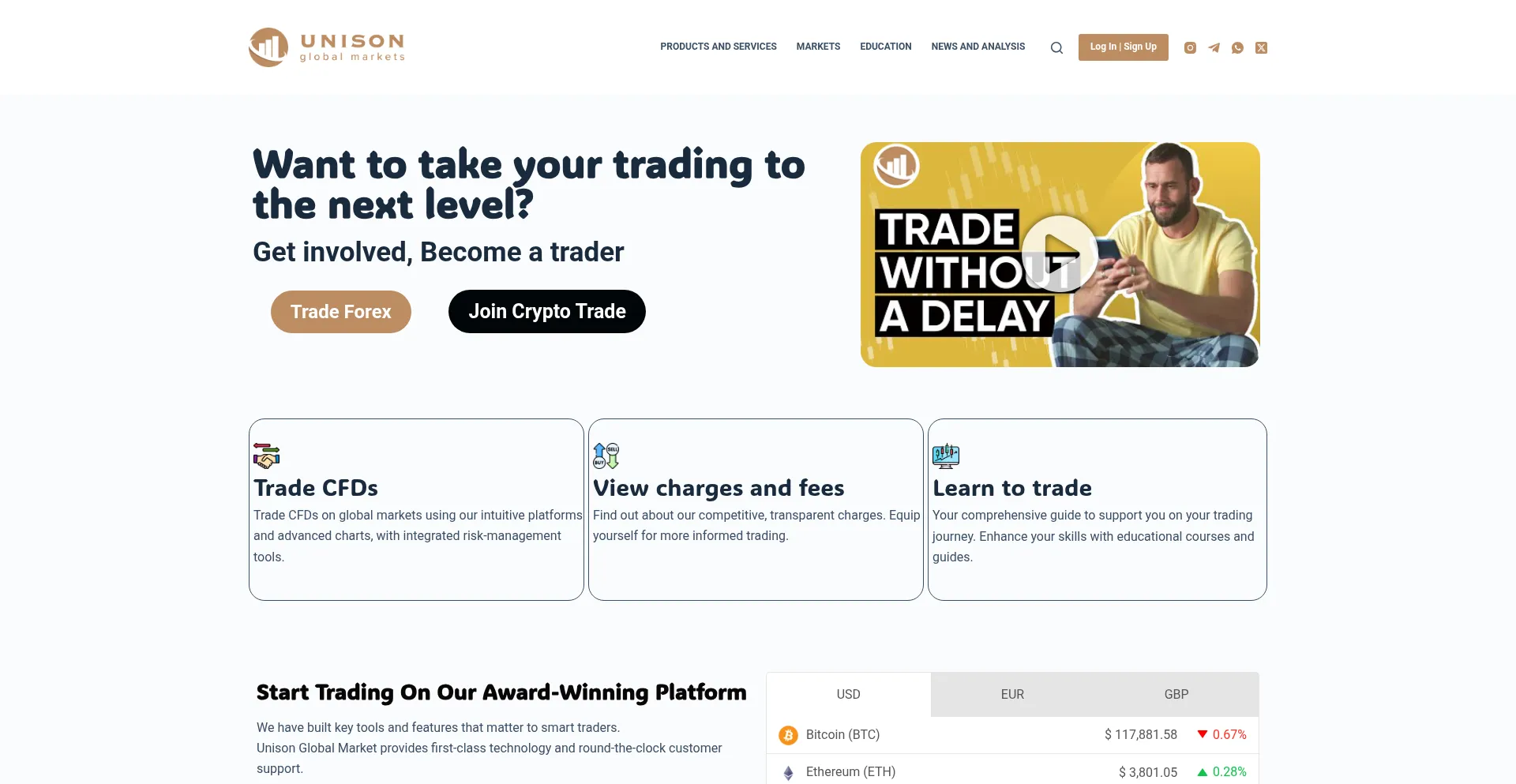 Website screenshot of Unisonglobalmarket.com