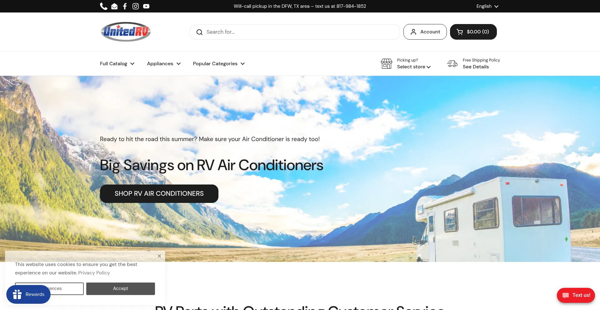 Unitedrvparts.com Screenshot