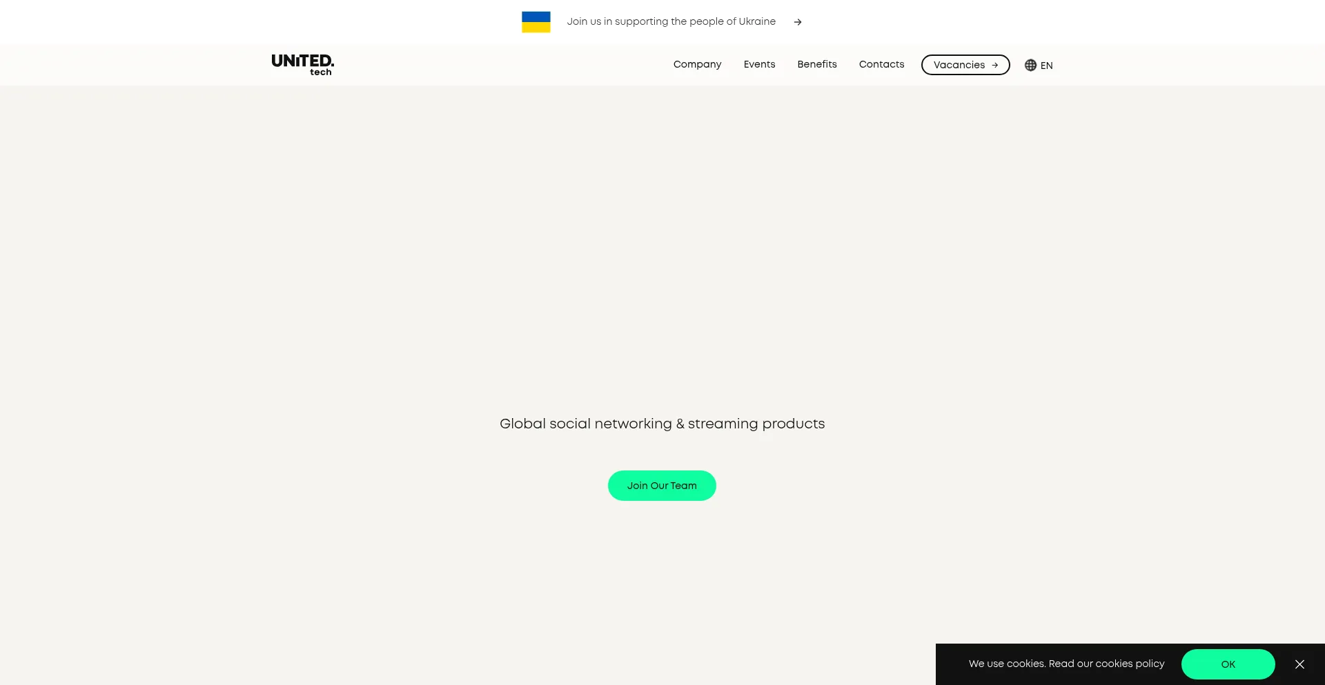 Website screenshot of Unitedtech.ai