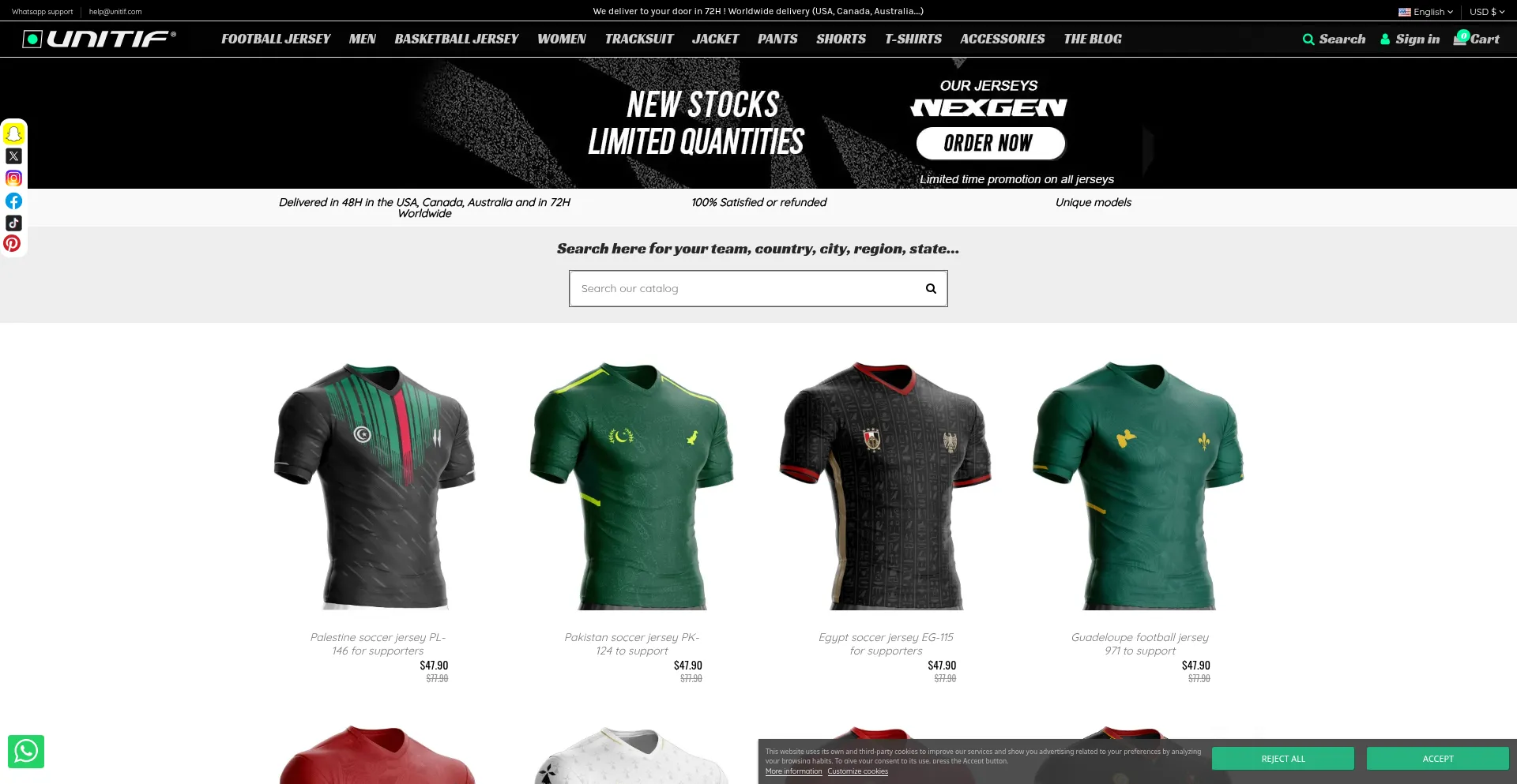 Website screenshot of Unitif.com