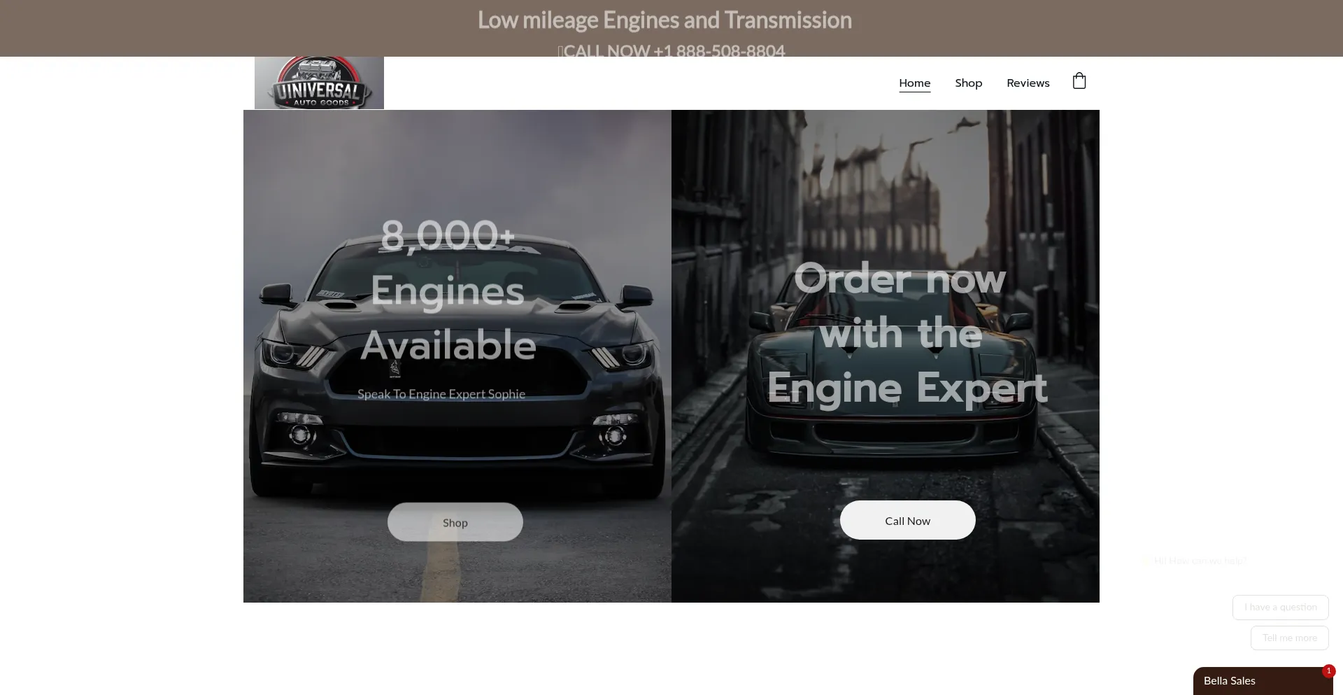 Website screenshot of Universalautogoods.com