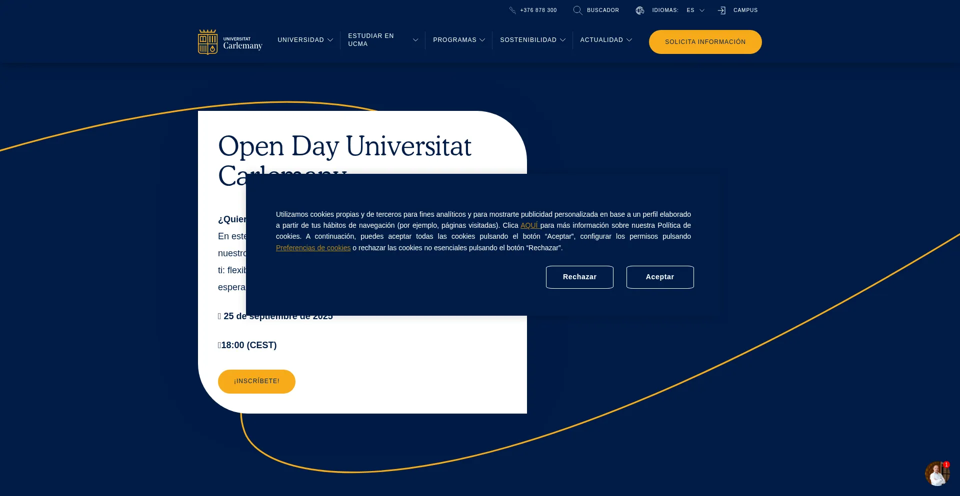 Universitatcarlemany.com Screenshot