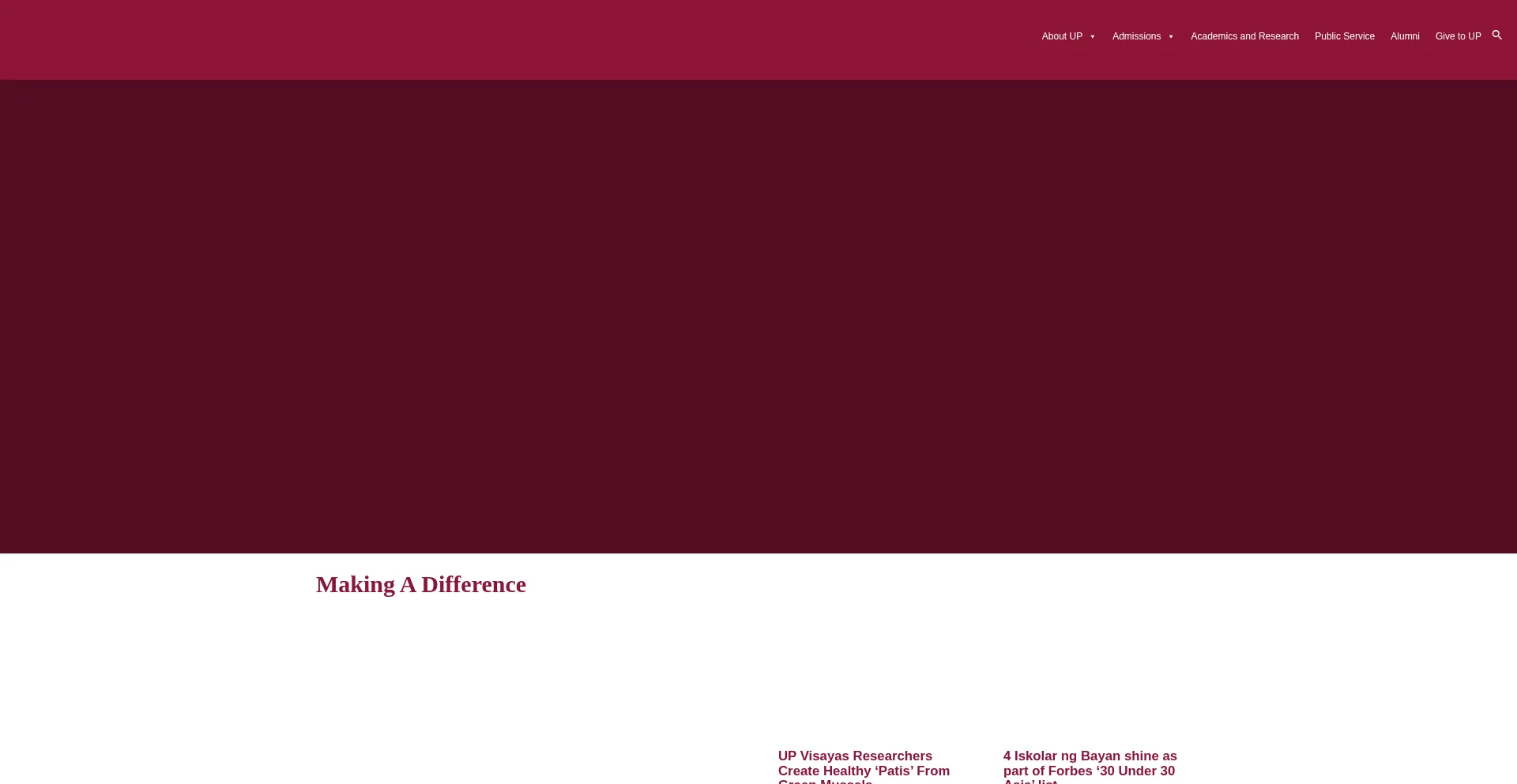 Website screenshot of Up.edu.ph