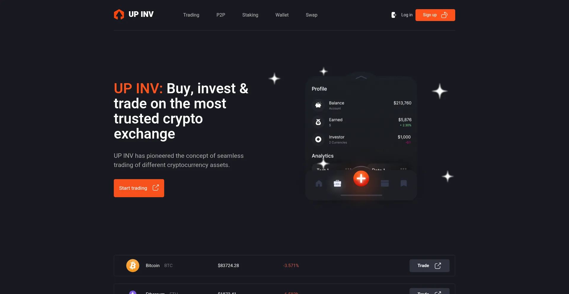 Website screenshot of Up-inv.com