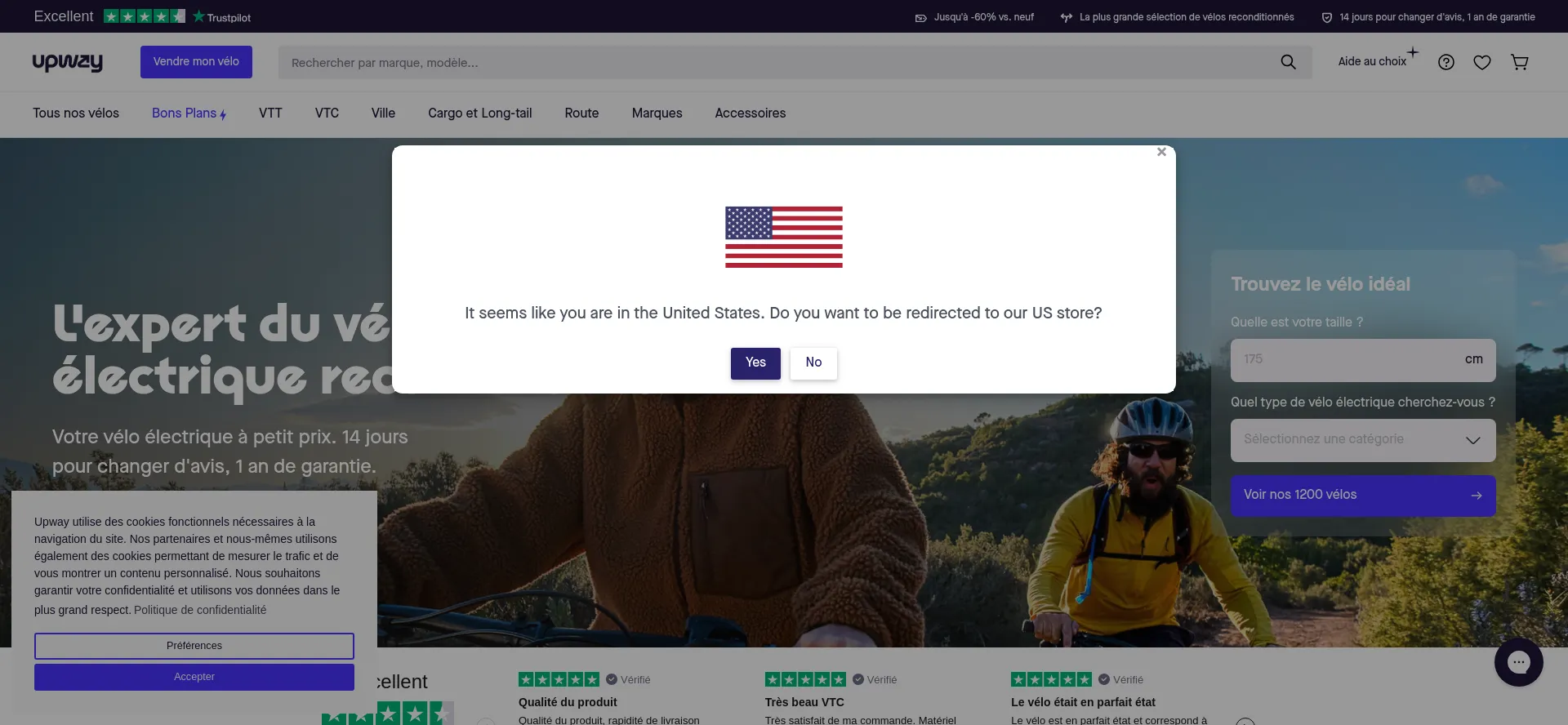 Website screenshot of Upway.fr