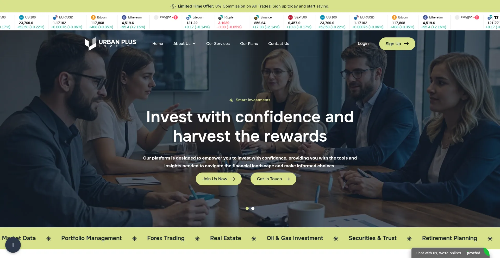 Website screenshot of Urbanpluseinvest.ltd