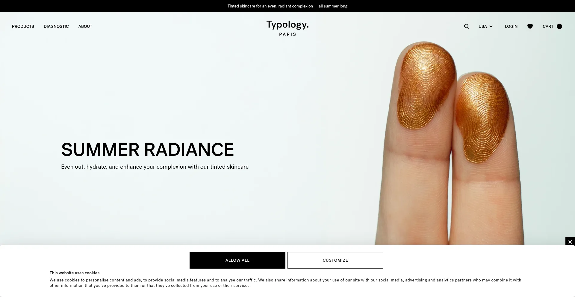 Website screenshot of Us.typology.com