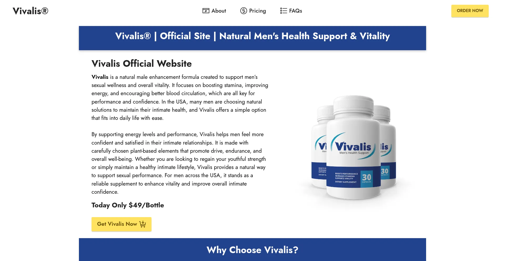 Website screenshot of Us-vivalis.us