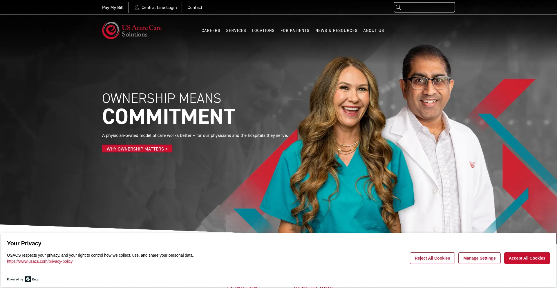 Website screenshot of Usacs.com