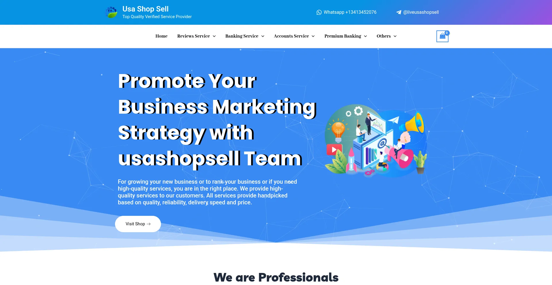 Website screenshot of Usashopsell.com