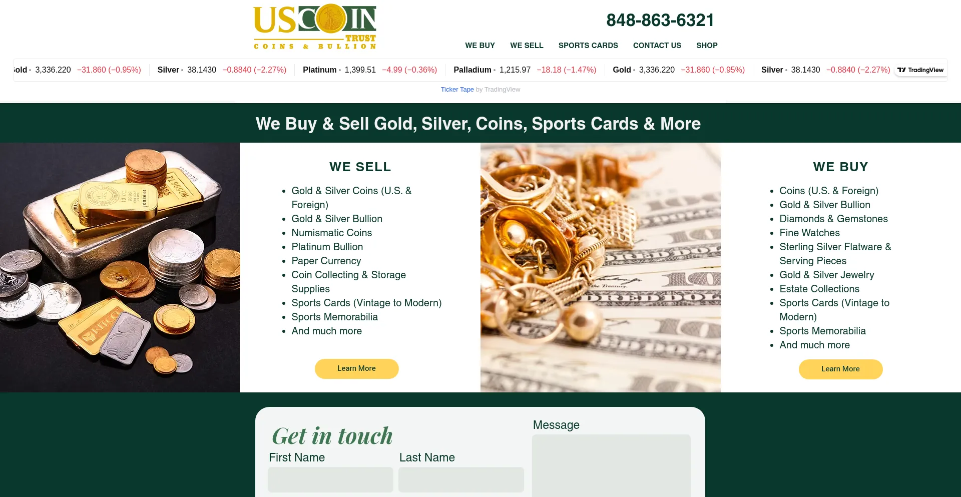 Website screenshot of Uscointrust.com