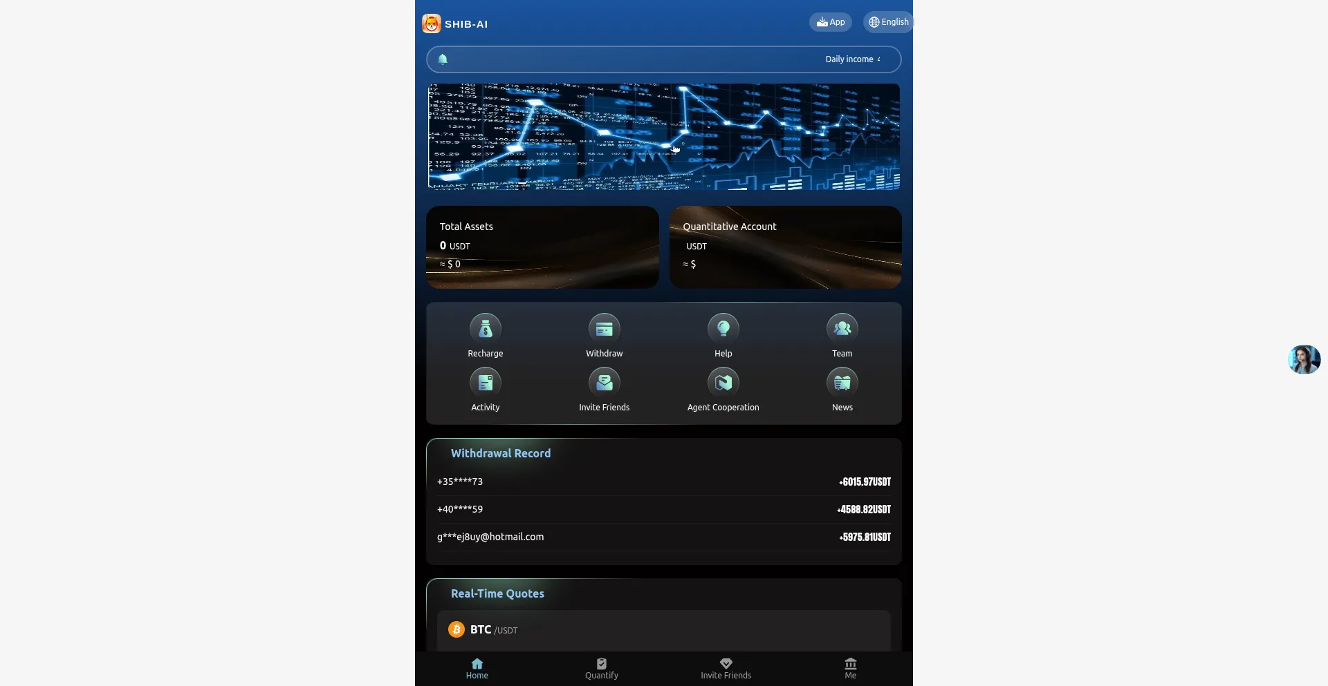 Website screenshot of Usdtpledge.xin