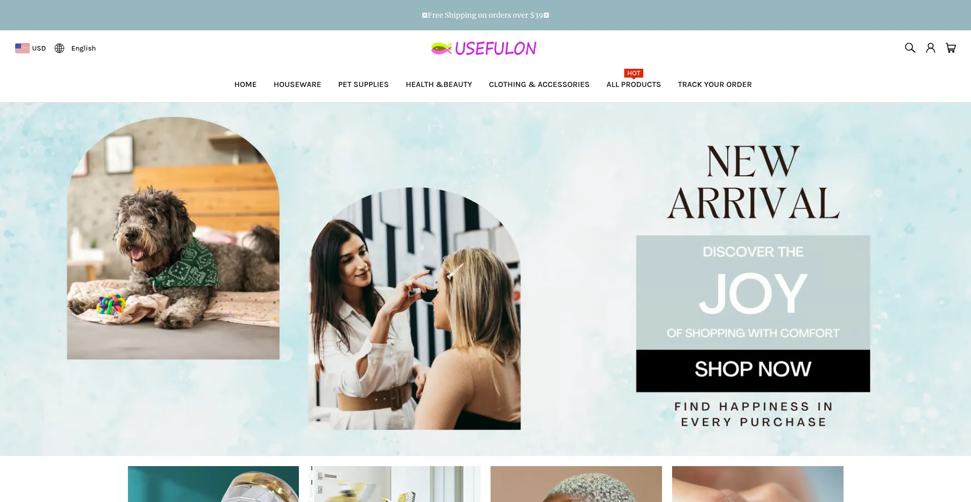 Website screenshot of Usefulon.com