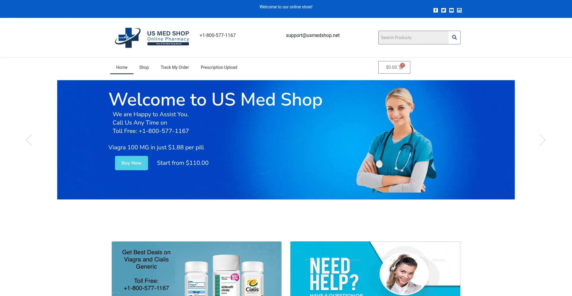 Website screenshot of Usmedshop.net
