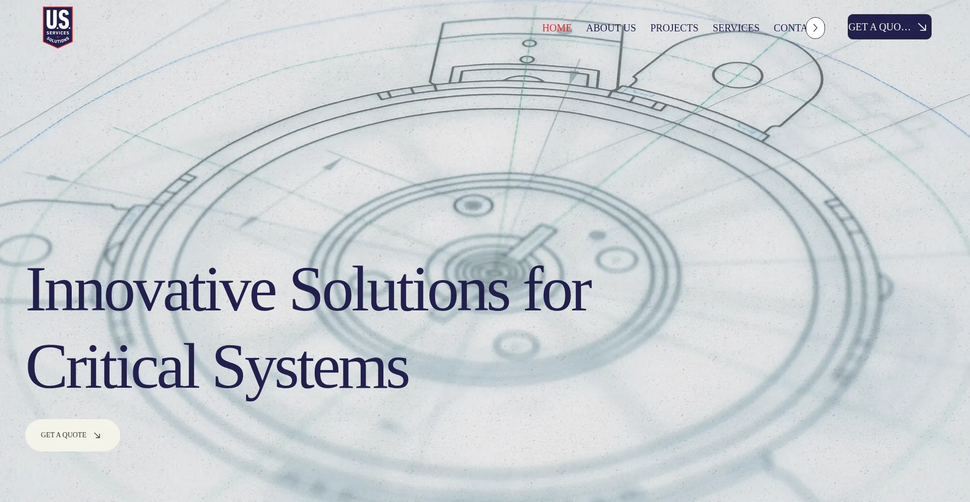 Website screenshot of Usservicesandsolutions.com