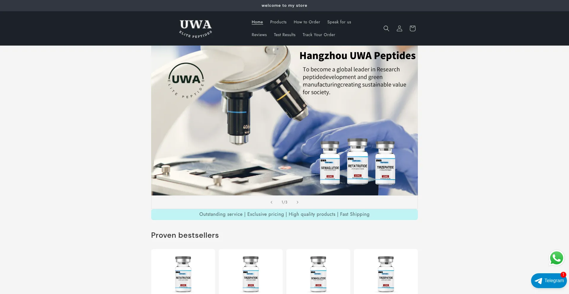 Website screenshot of Uwa-biotech.com