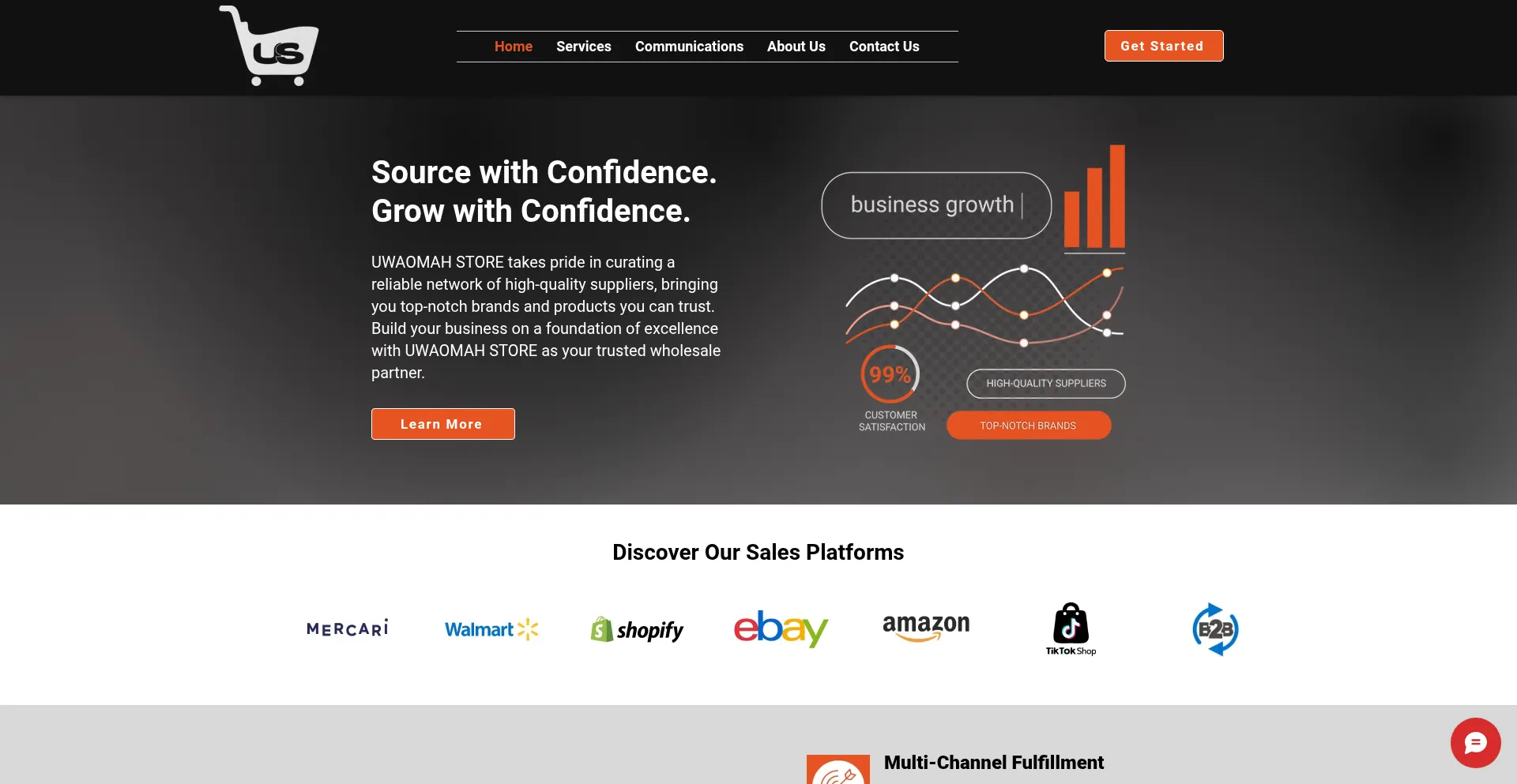 Website screenshot of Uwaomahstore.com