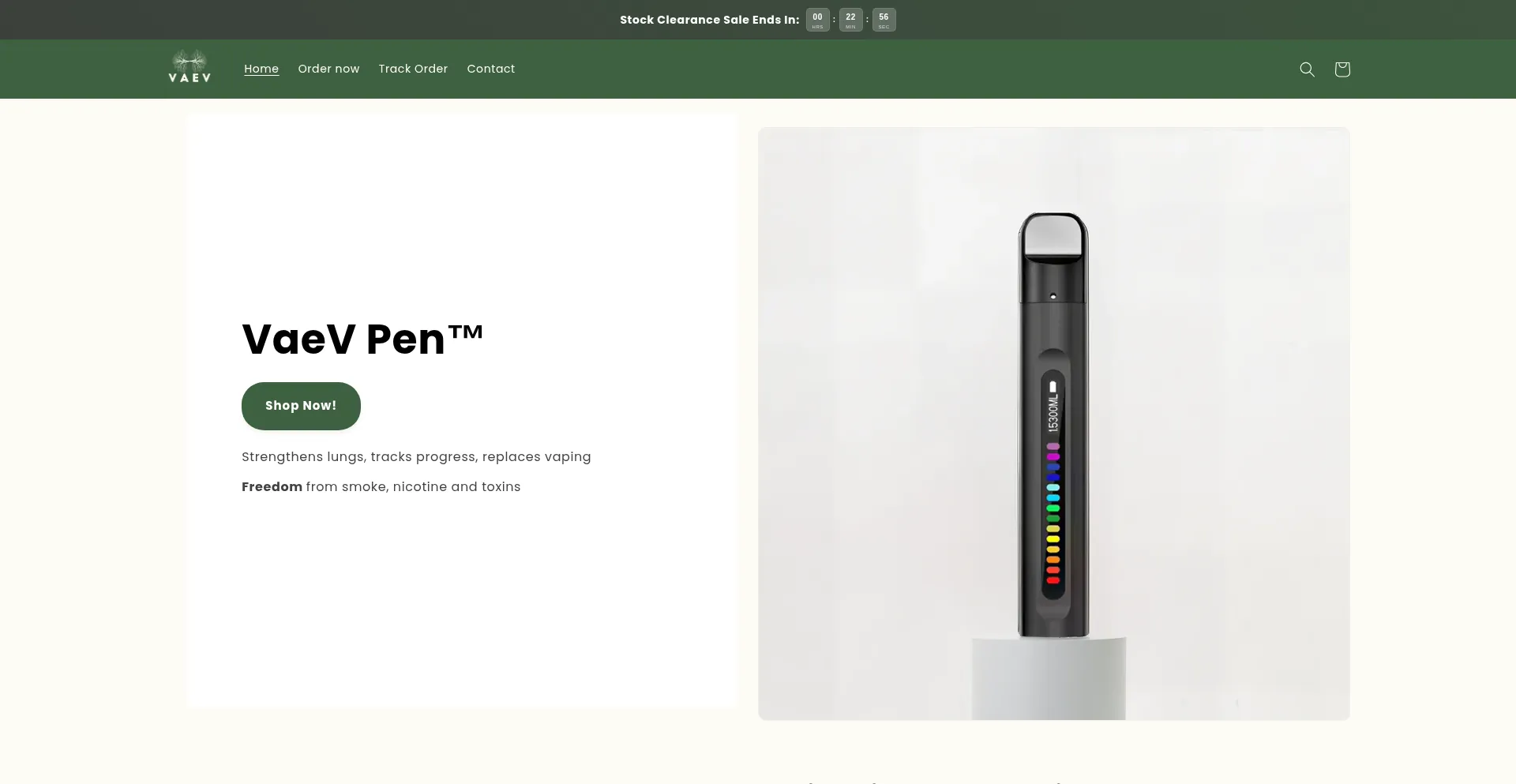 Website screenshot of Vaevpen.com
