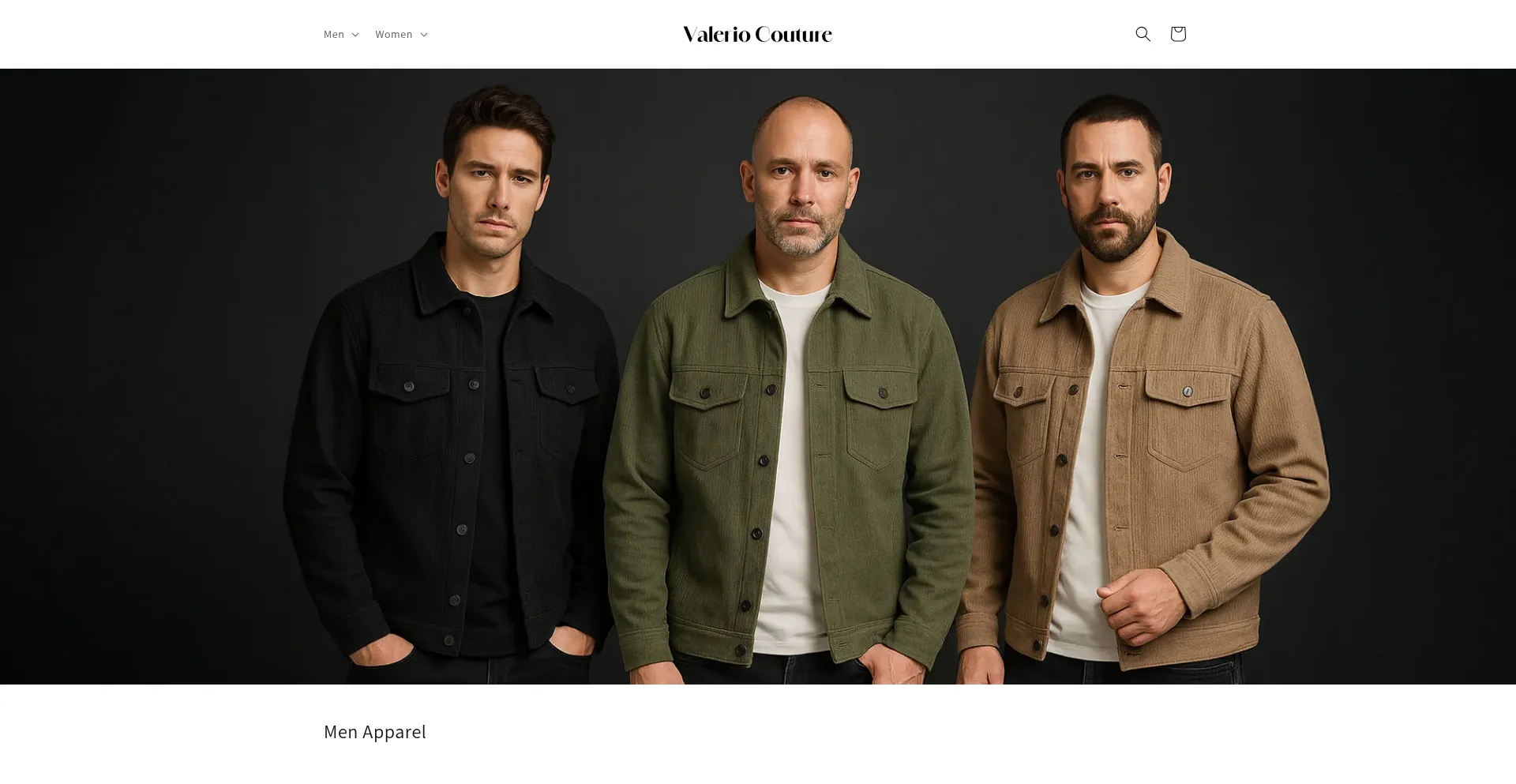 Website screenshot of Valeriocouture.com