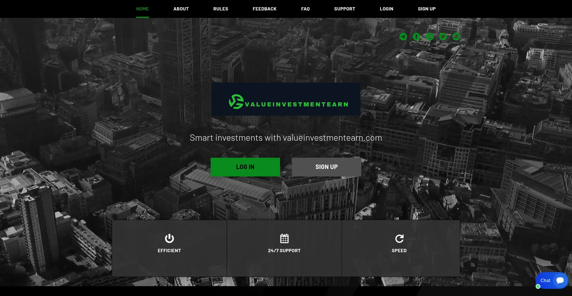 Website screenshot of Valueinvestmentearn.com
