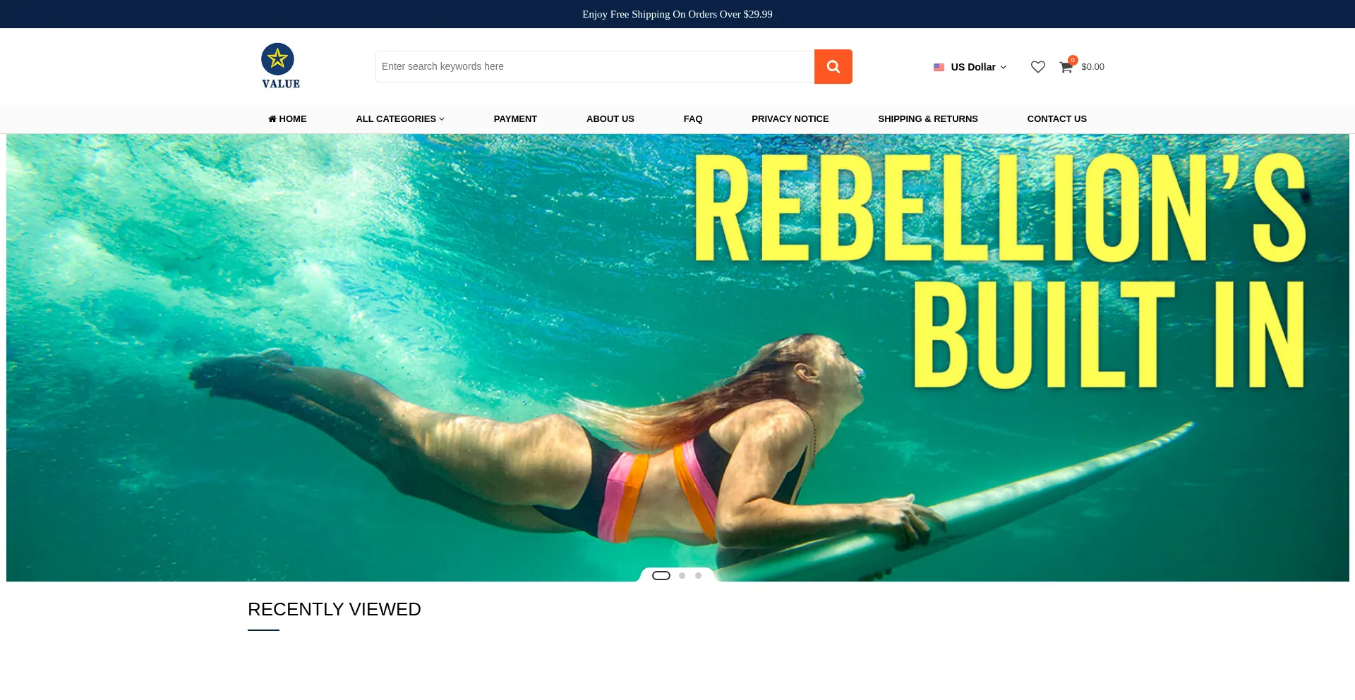 Website screenshot of Valuevillagemart.com