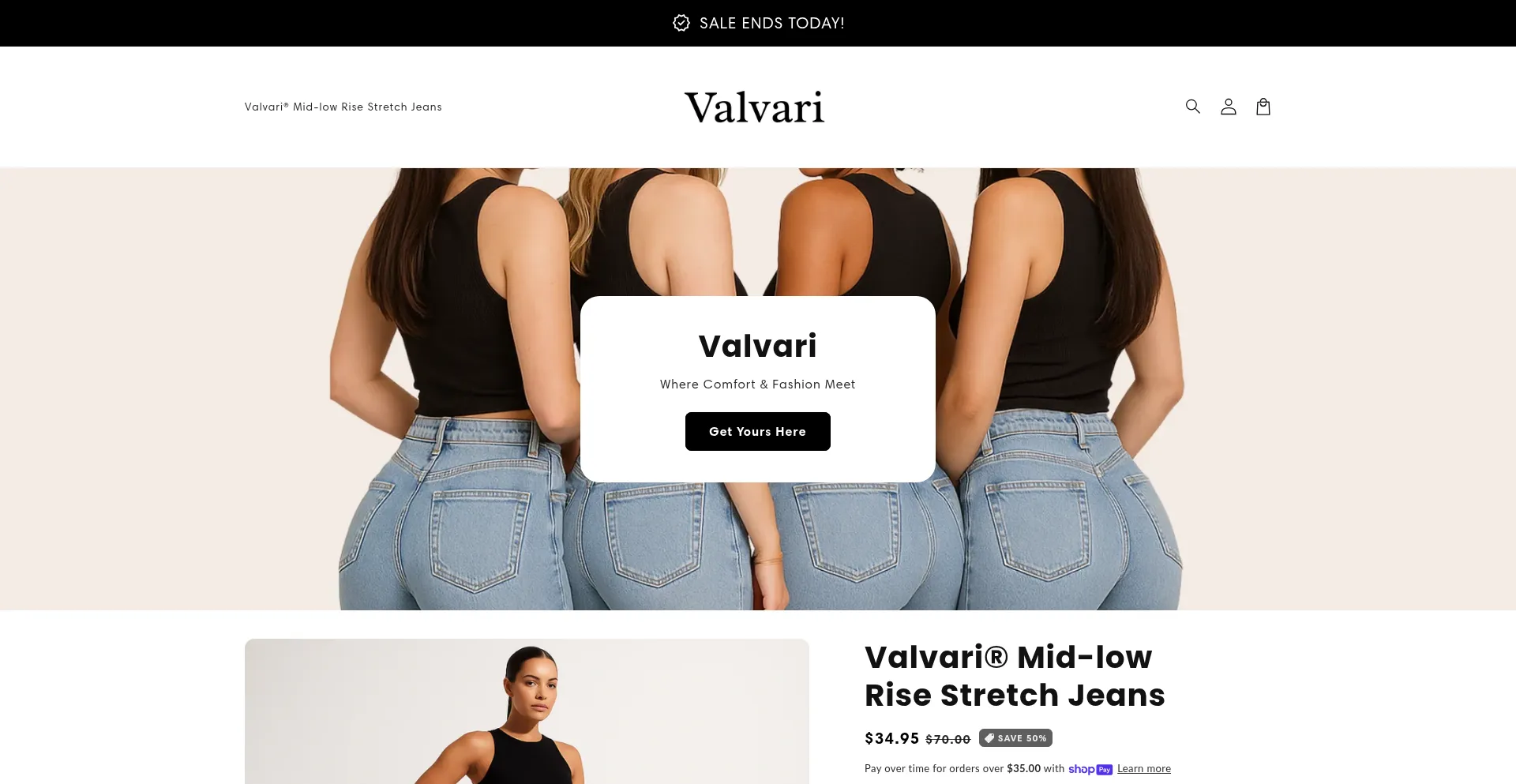 Website screenshot of Valvari.com