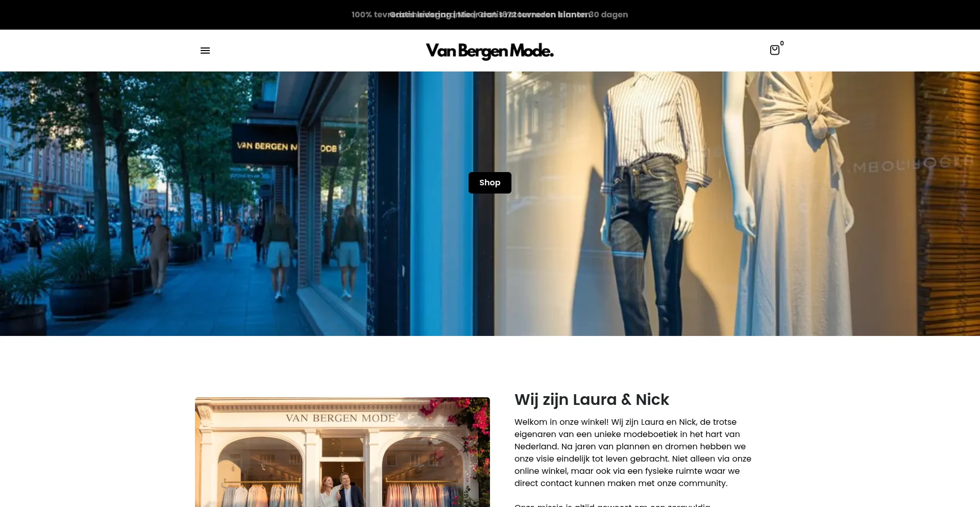 Website screenshot of Vanbergenmode.com