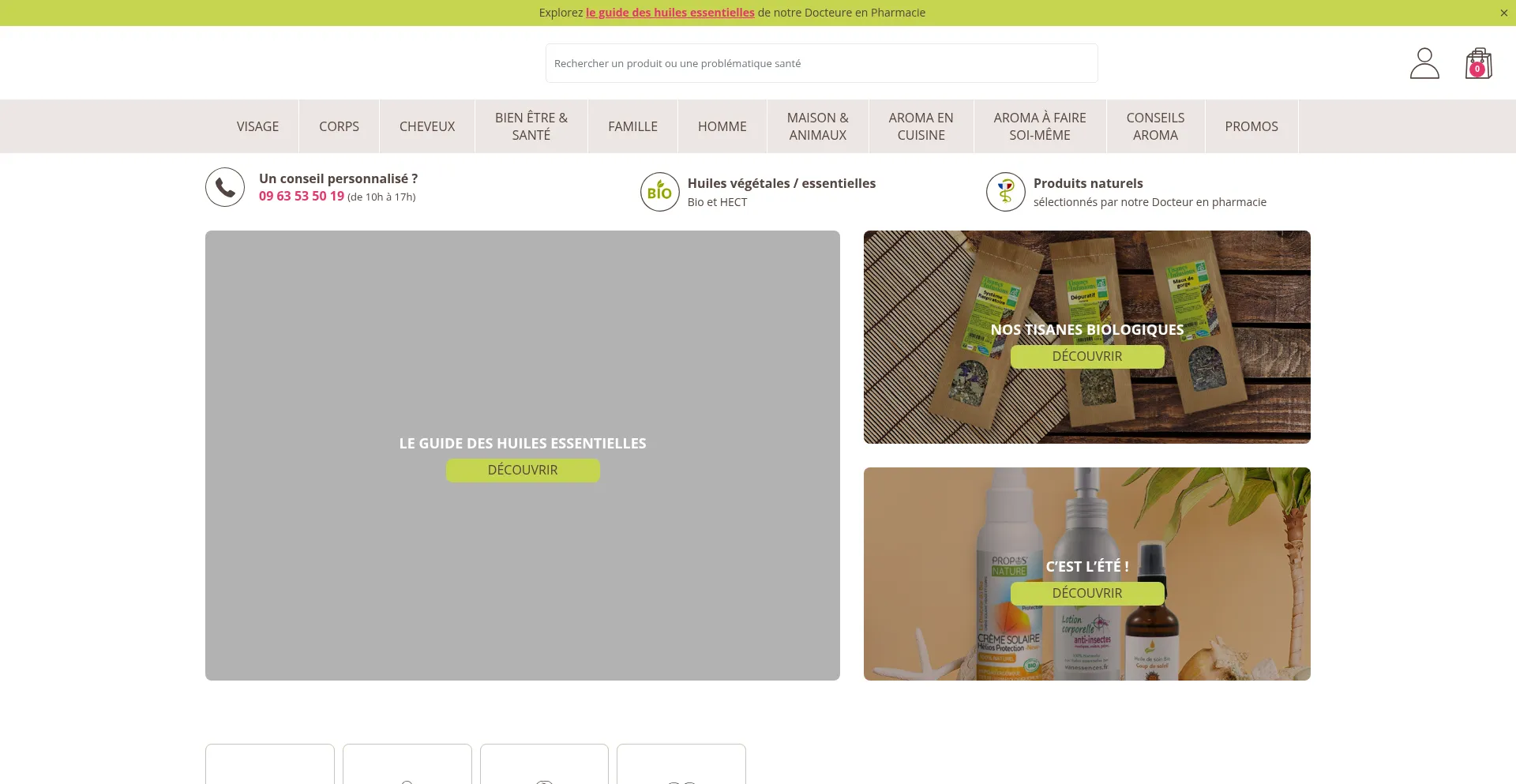 Website screenshot of Vanessences.fr
